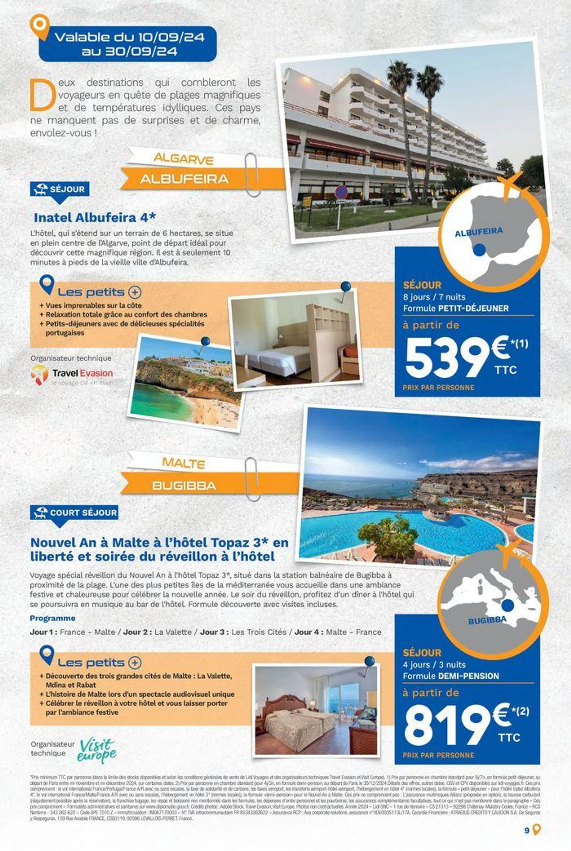 Bonnes vacances avec Lidl Voyages ! du 11 septembre au 9 décembre 2024 - Catalogue page 9