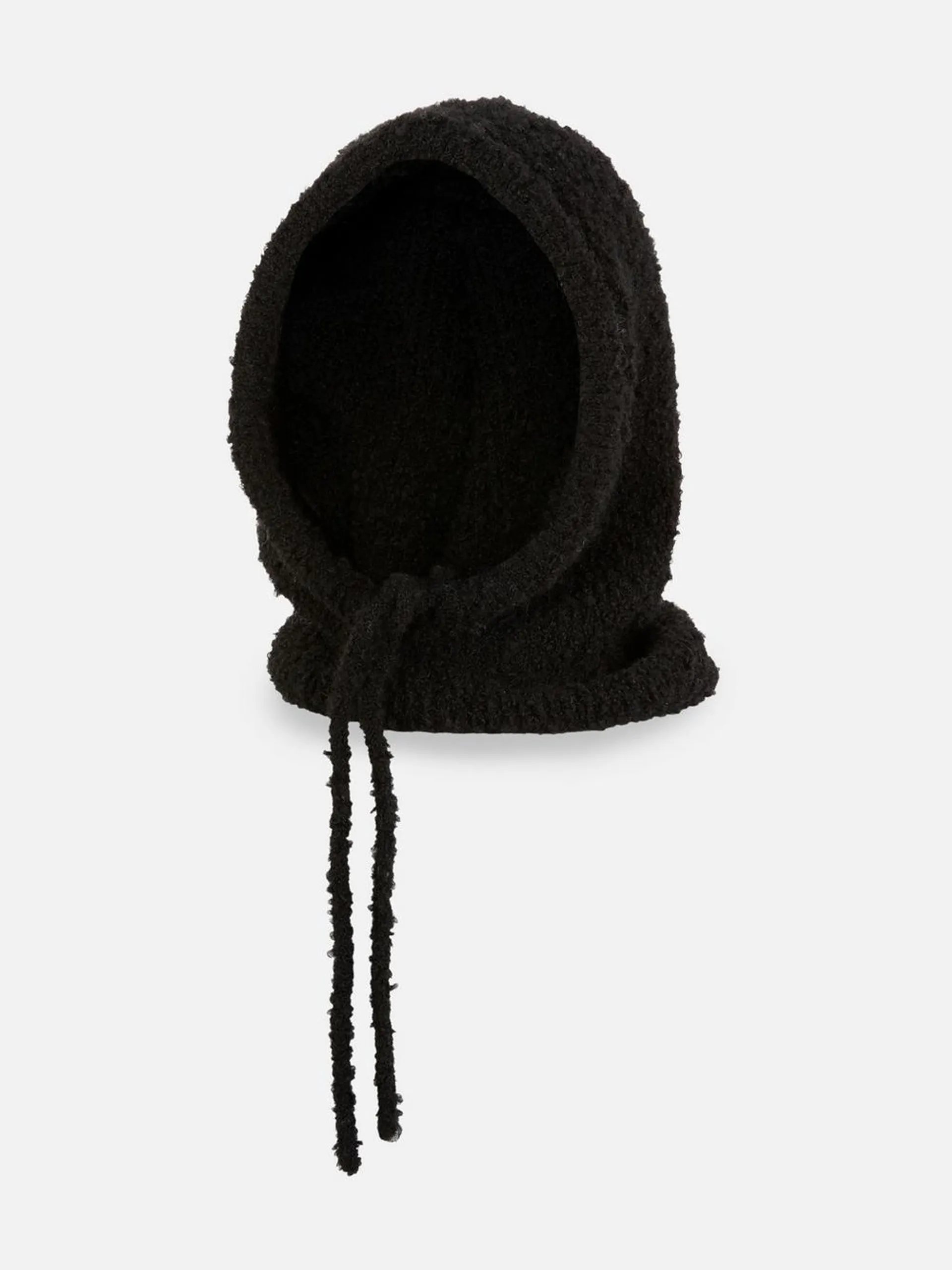 Tie-Front Bouclé Hood