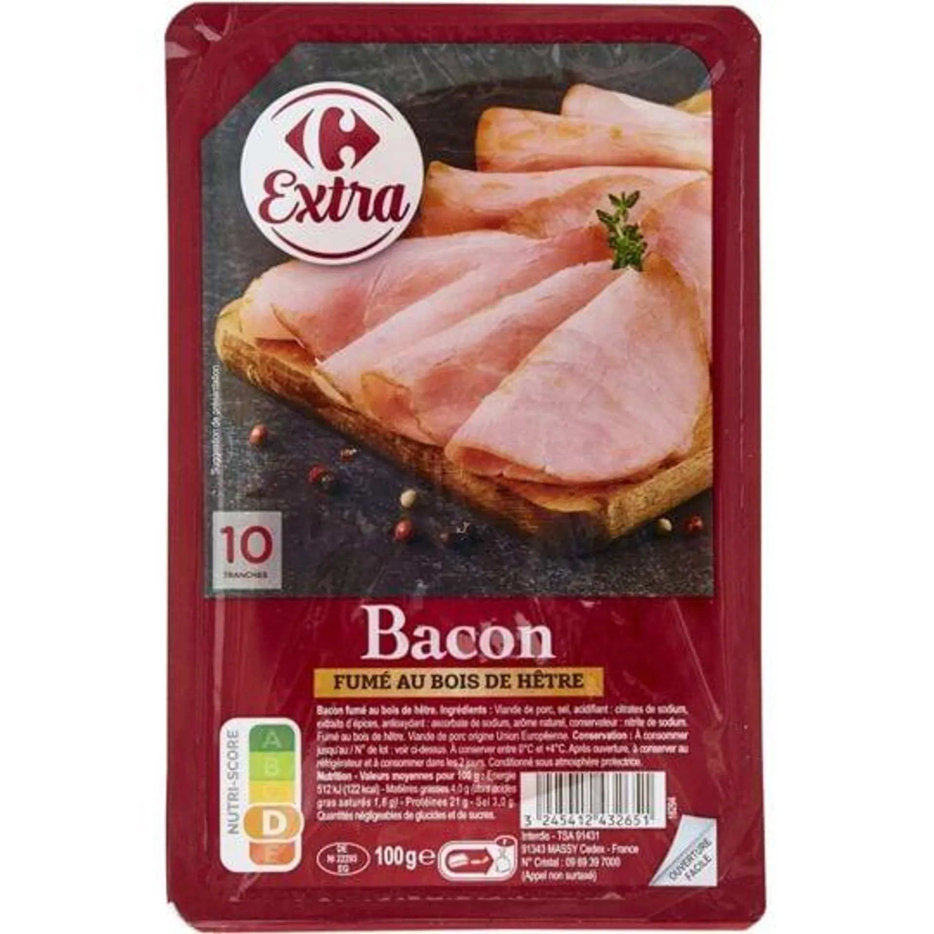 Bacon fumé CARREFOUR EXTRA