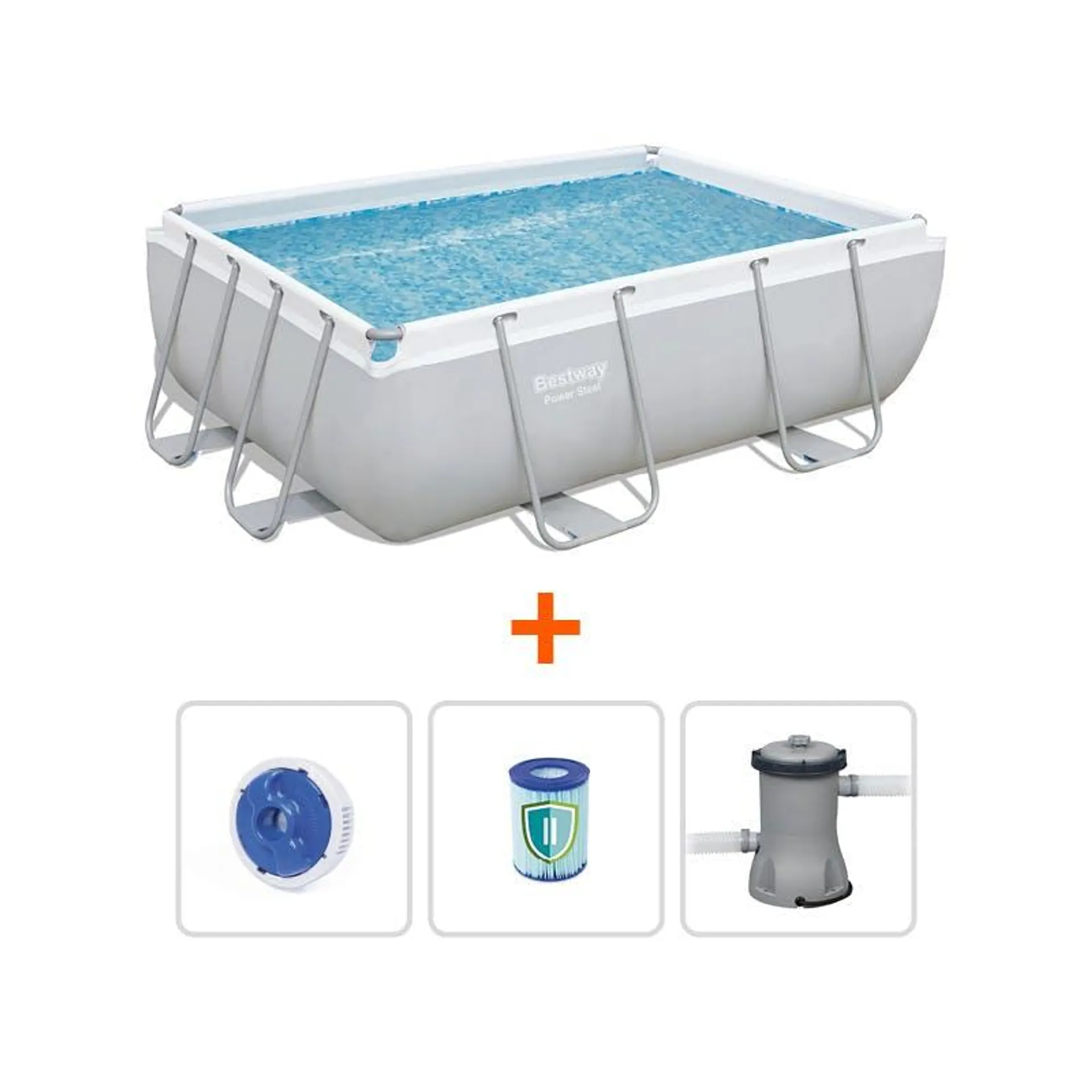 Bestway Power Steel Piscine 282 X 196 X 84 Cm Avec Filtre à Cartouche