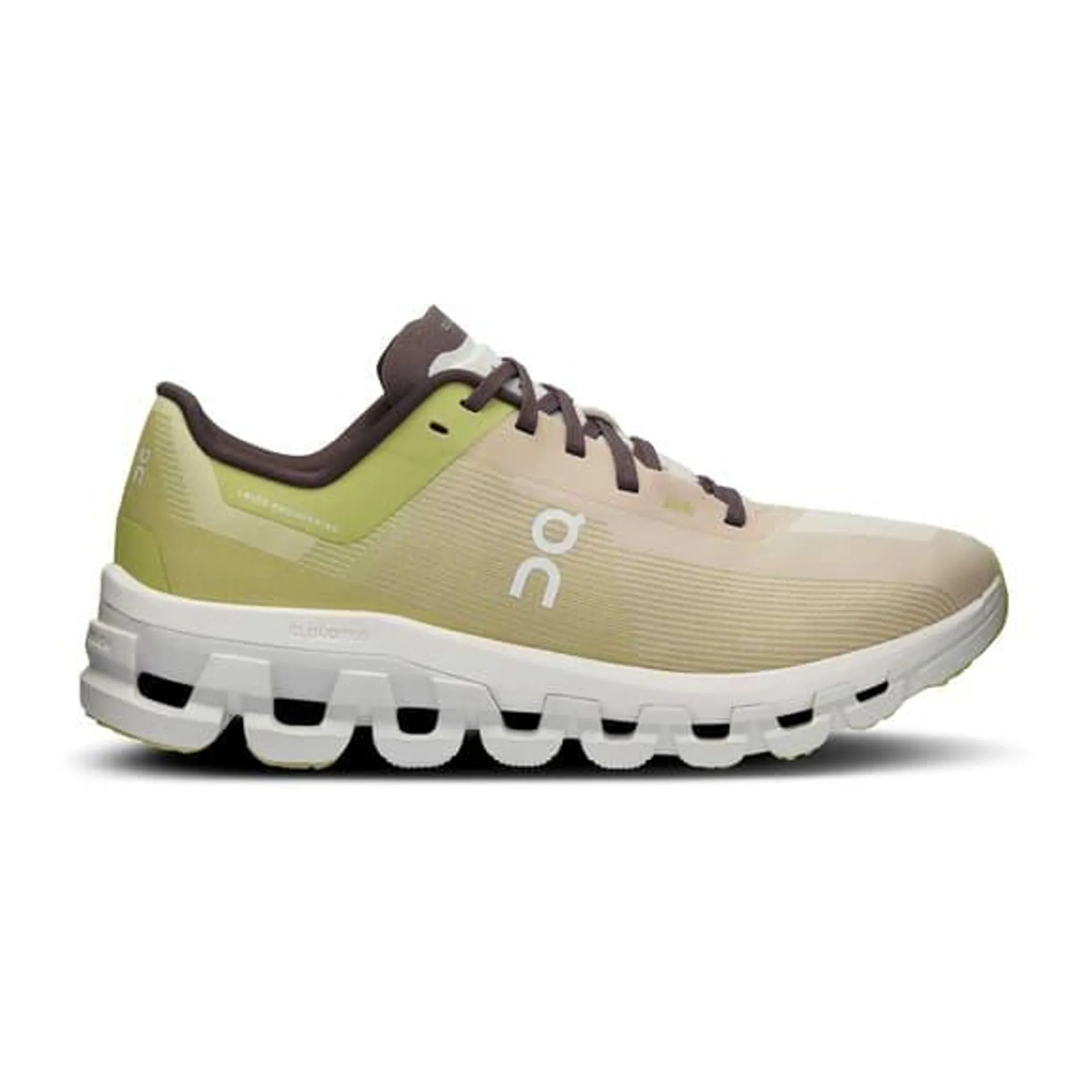 Chaussures On Cloudflow 4 beige vert citron femme