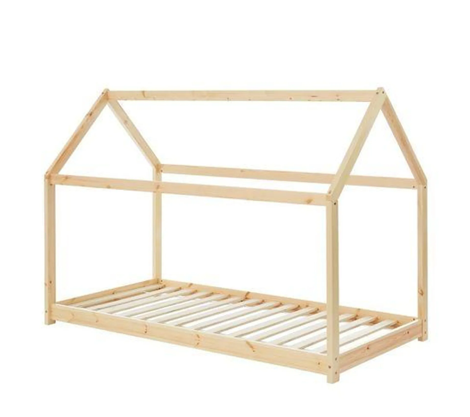 Lit Enfant Cabane Tiny Pin Naturel 90x190 Sommier Inclus