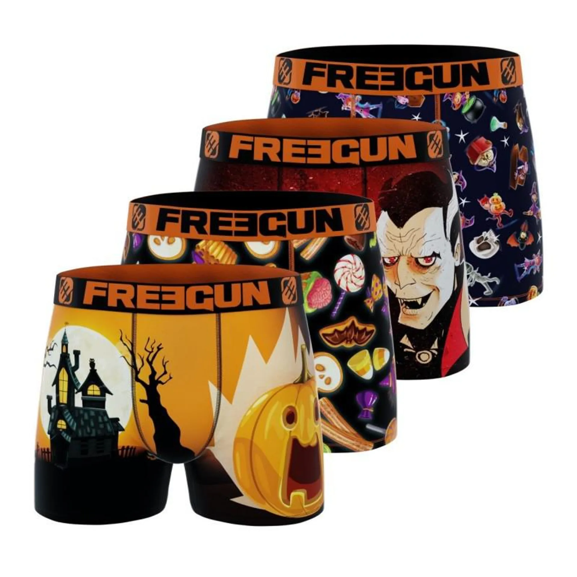 Lot de 4 Boxers Freegun garçon Halloween