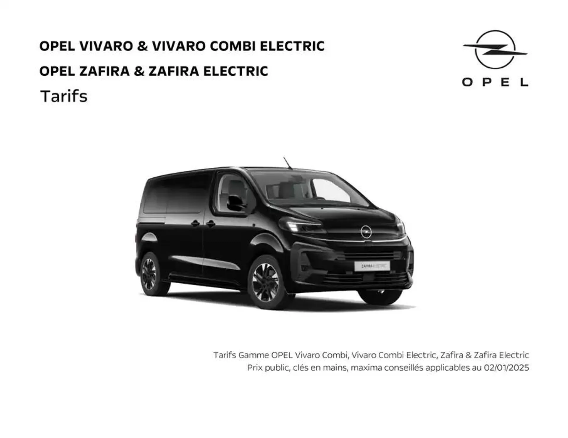 Opel Nouveau Zafira Electric du 17 janvier au 17 janvier 2026 - Catalogue page 1