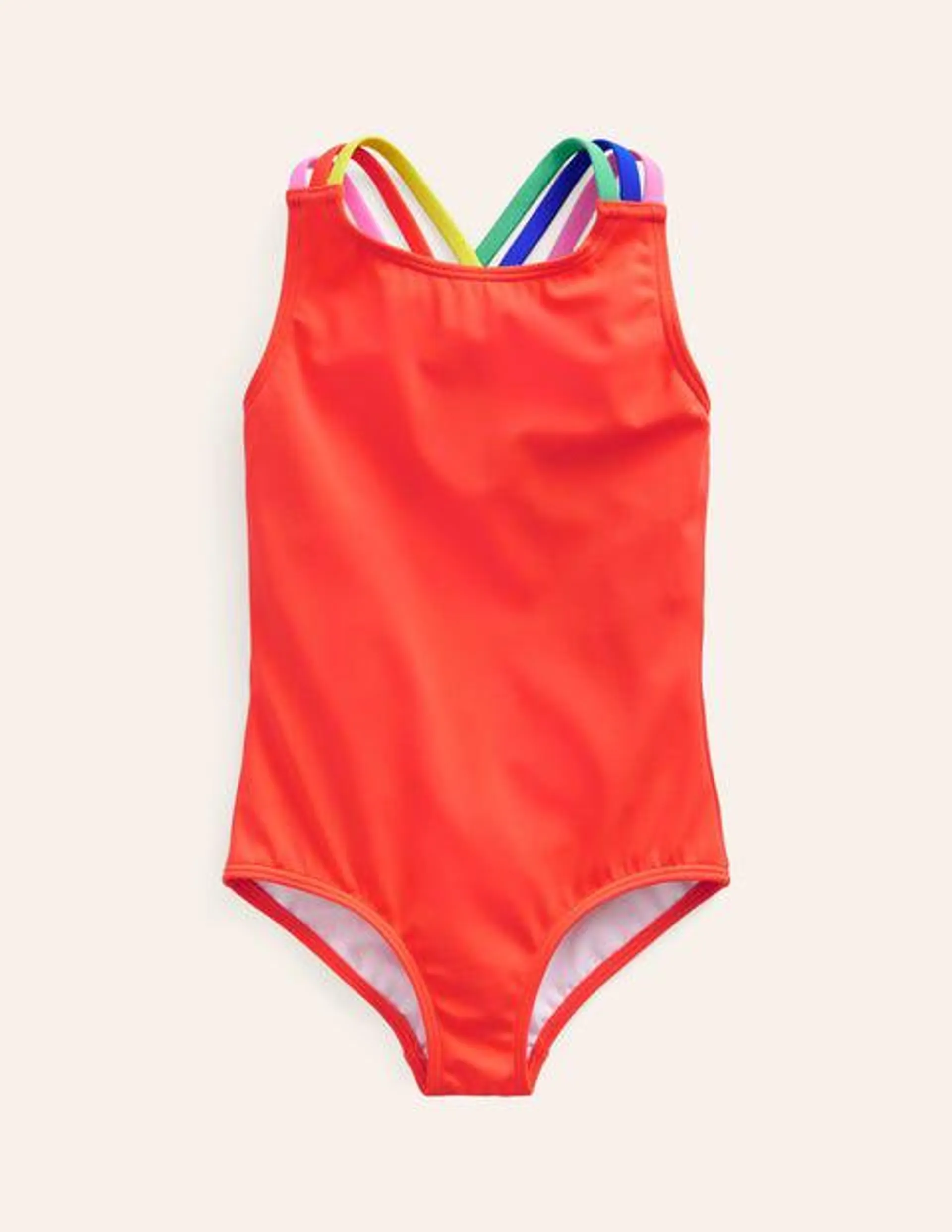 Maillot de bain à bretelles arc-en-ciel croisées dans le dos