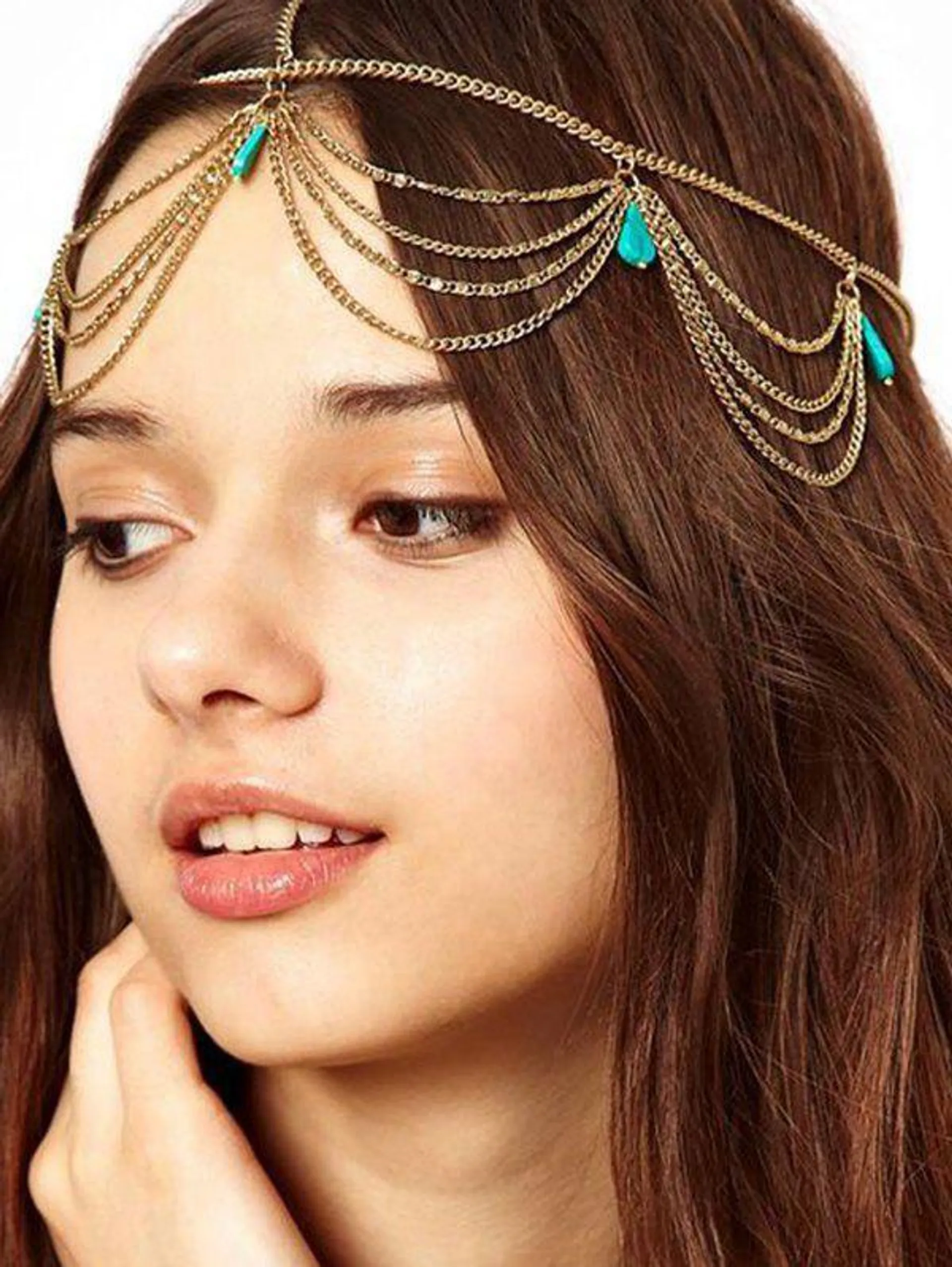 Bandeau pour Cheveux en Forme de Diamants Fantaisies Style Ethnique Bohémien