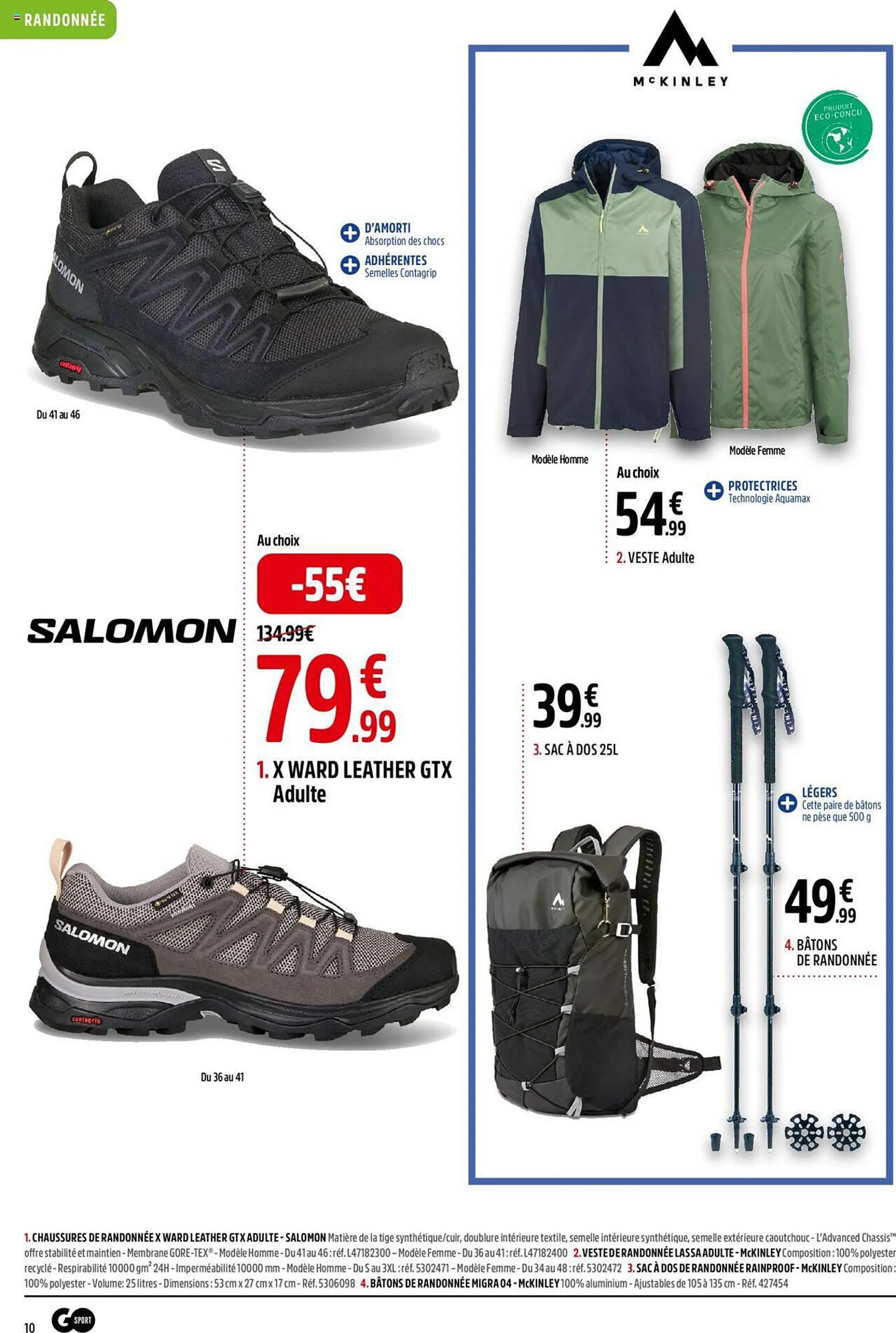 Catalogue Go Sport du 25 mars au 14 avril 2024 - Catalogue page 10