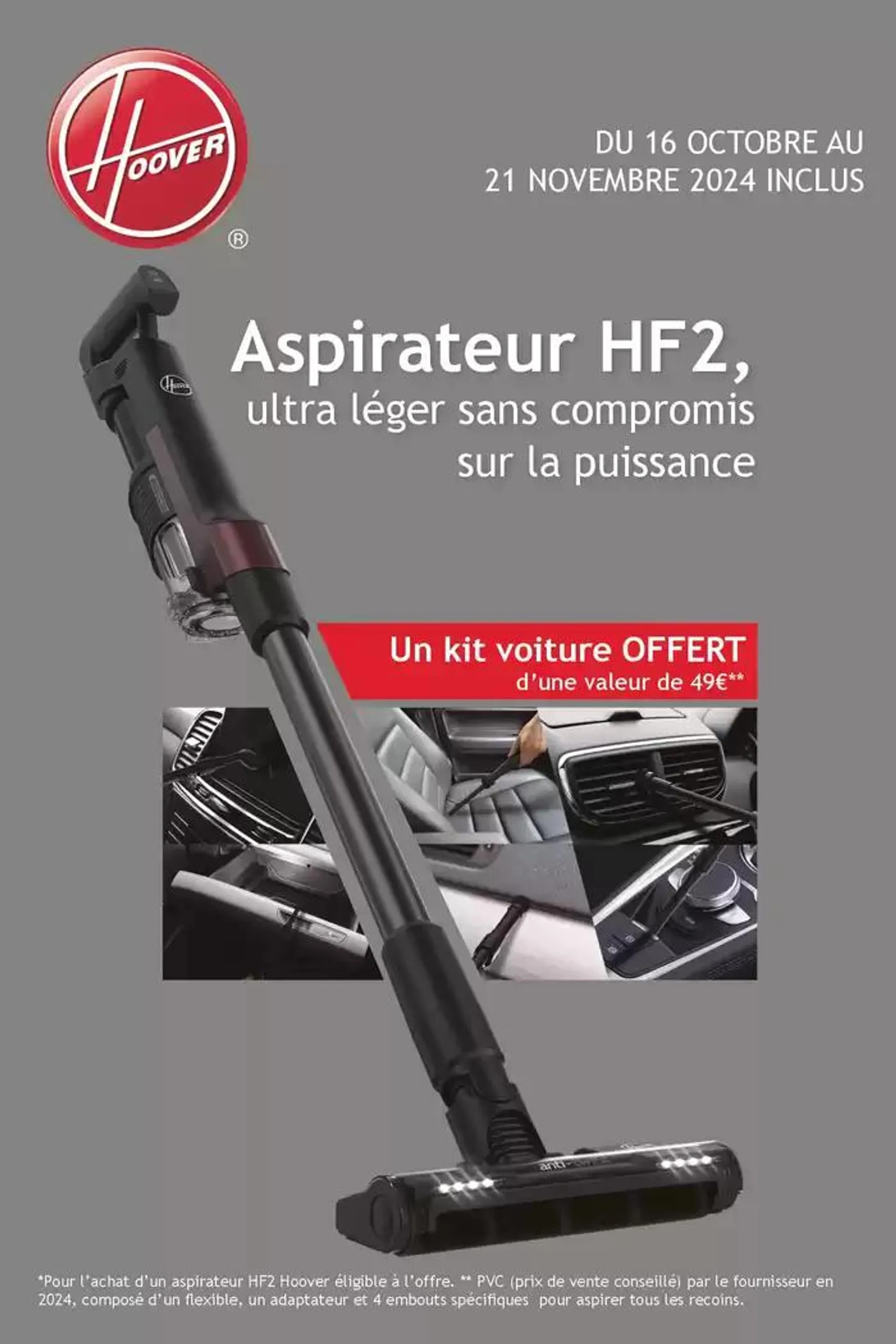 OFFRE Hoover: 1 kit voiture dune valeur de 49€ offert - 1