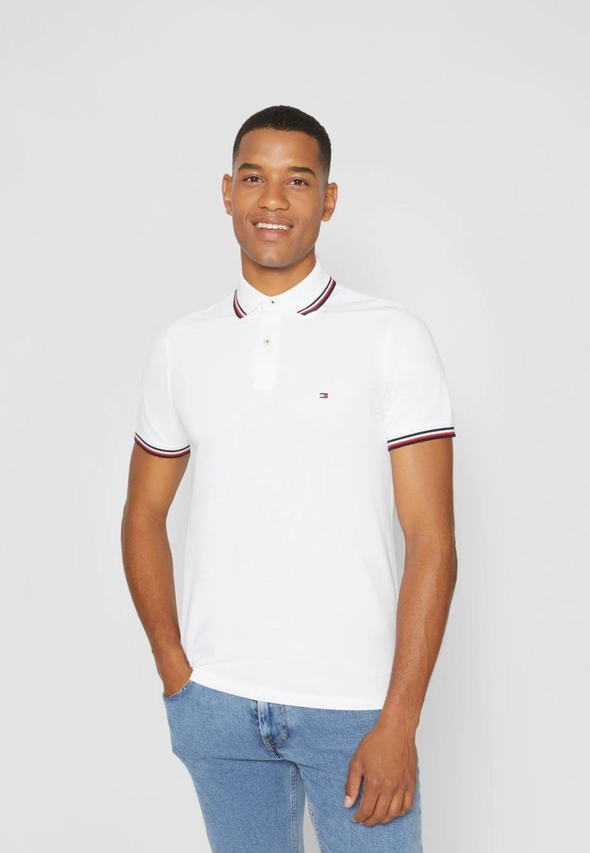 TIPPED SLIM - Polo - white