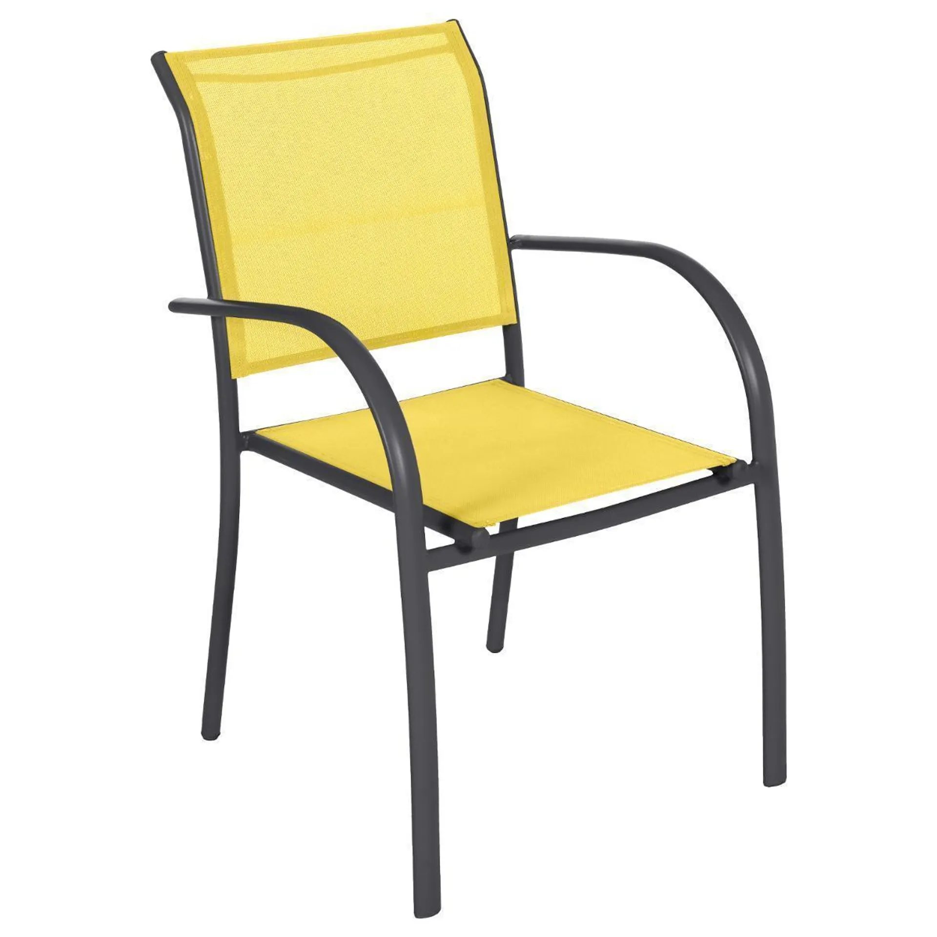 Fauteuil Piazza - Jaune citron et gris graphite