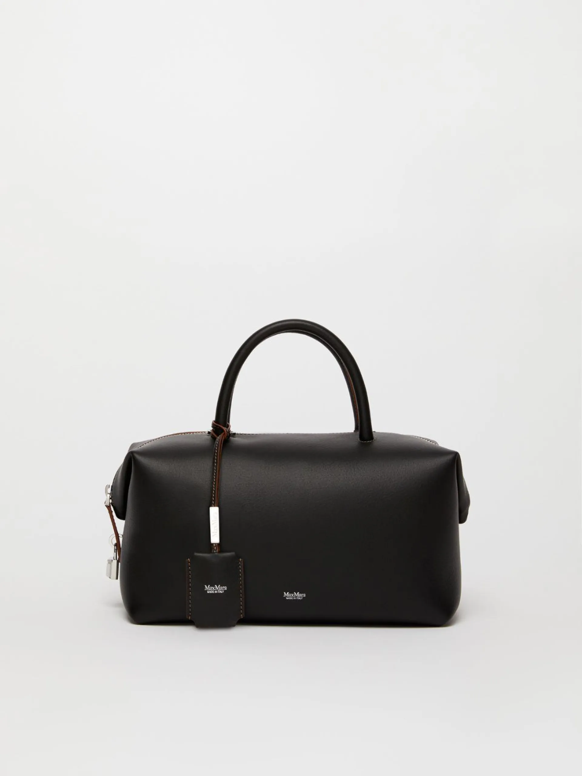 Medium shiny leather satchel bag