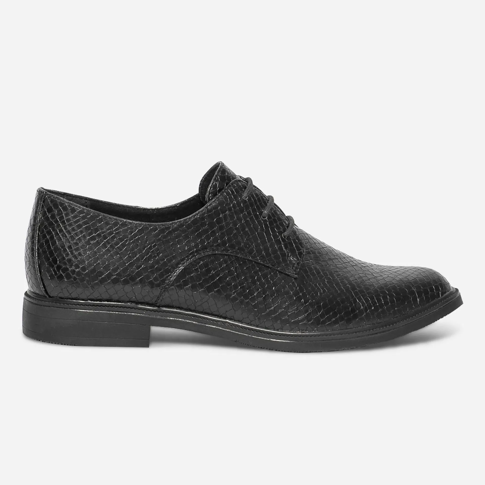 Derby noir embossé python