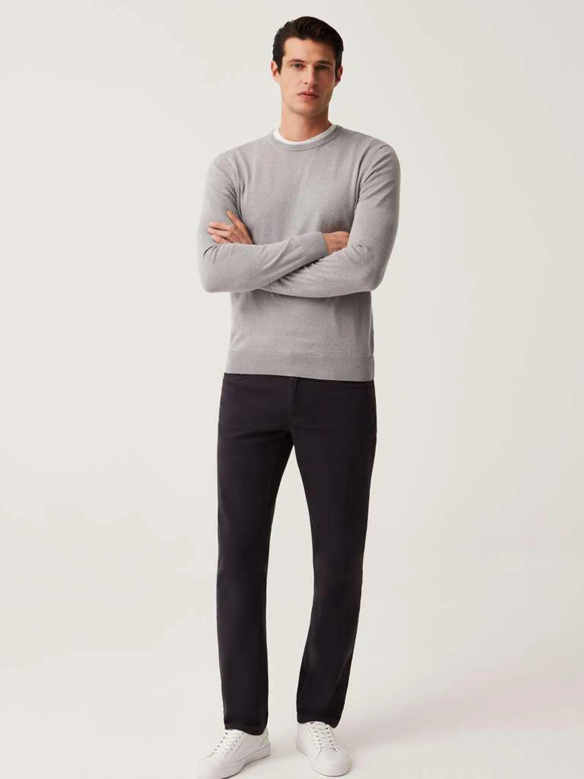 Black Regular-fit trousers with five pockets