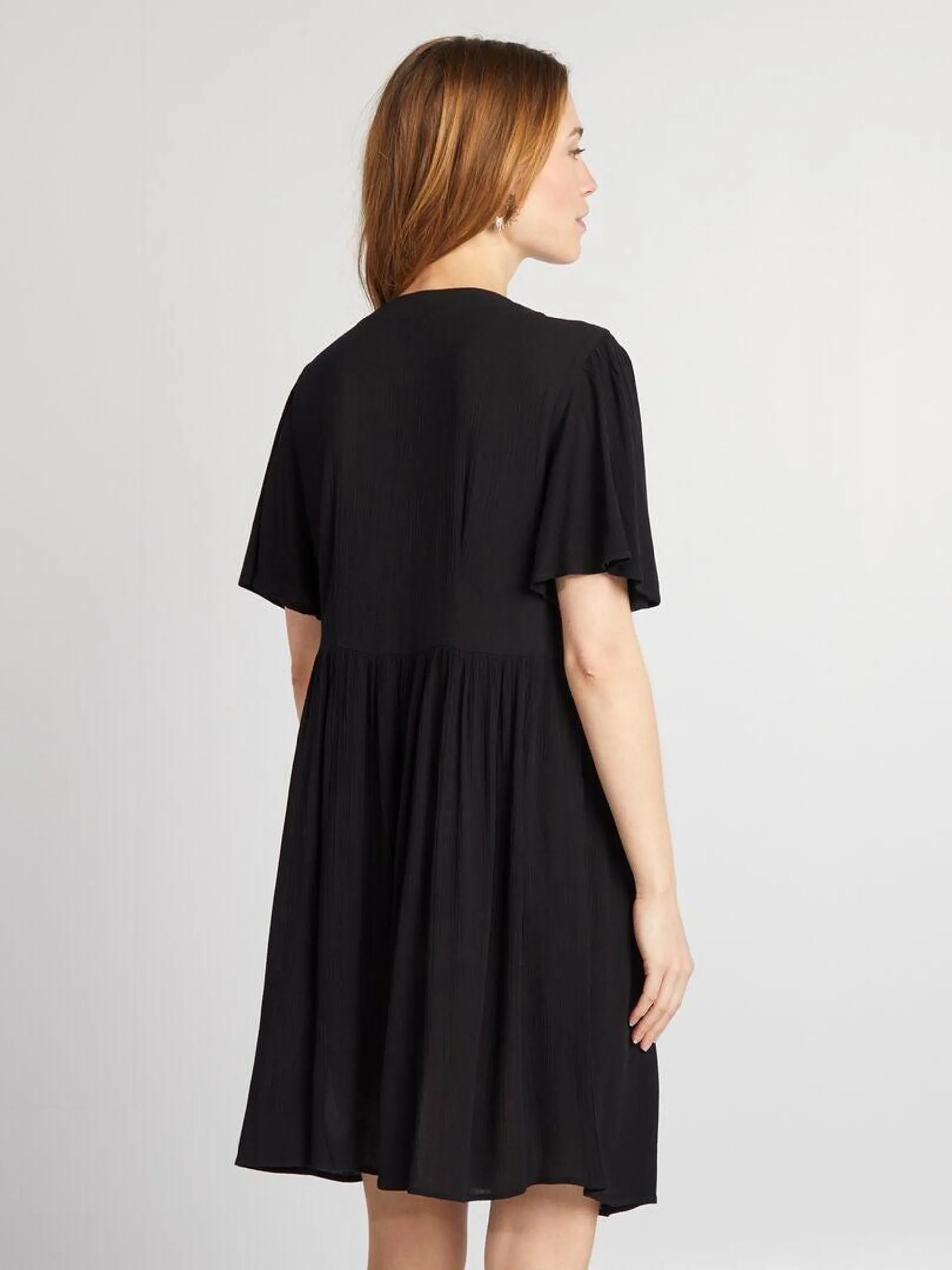 Robe courte en crêpe - noir