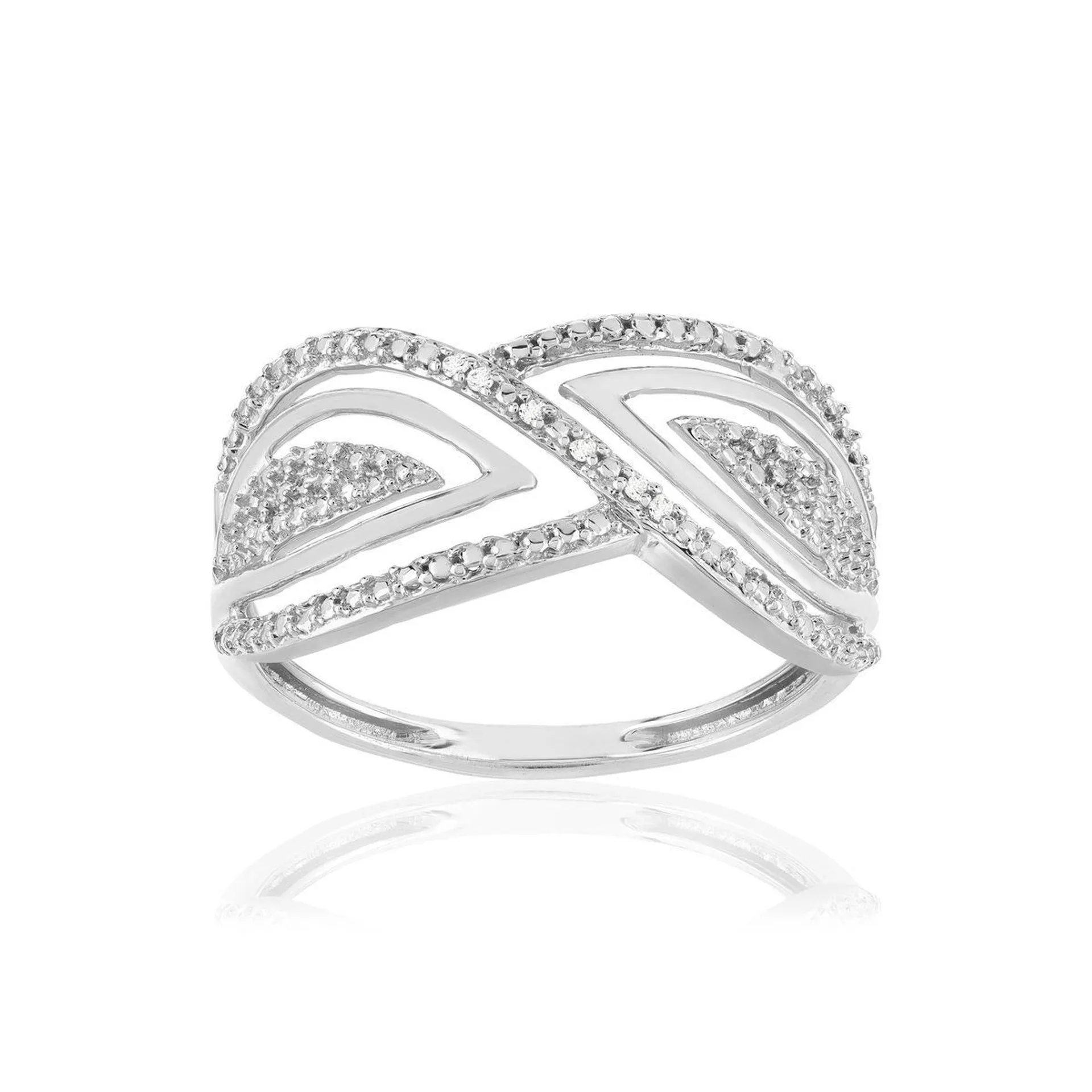 Bague or blanc 375 diamants