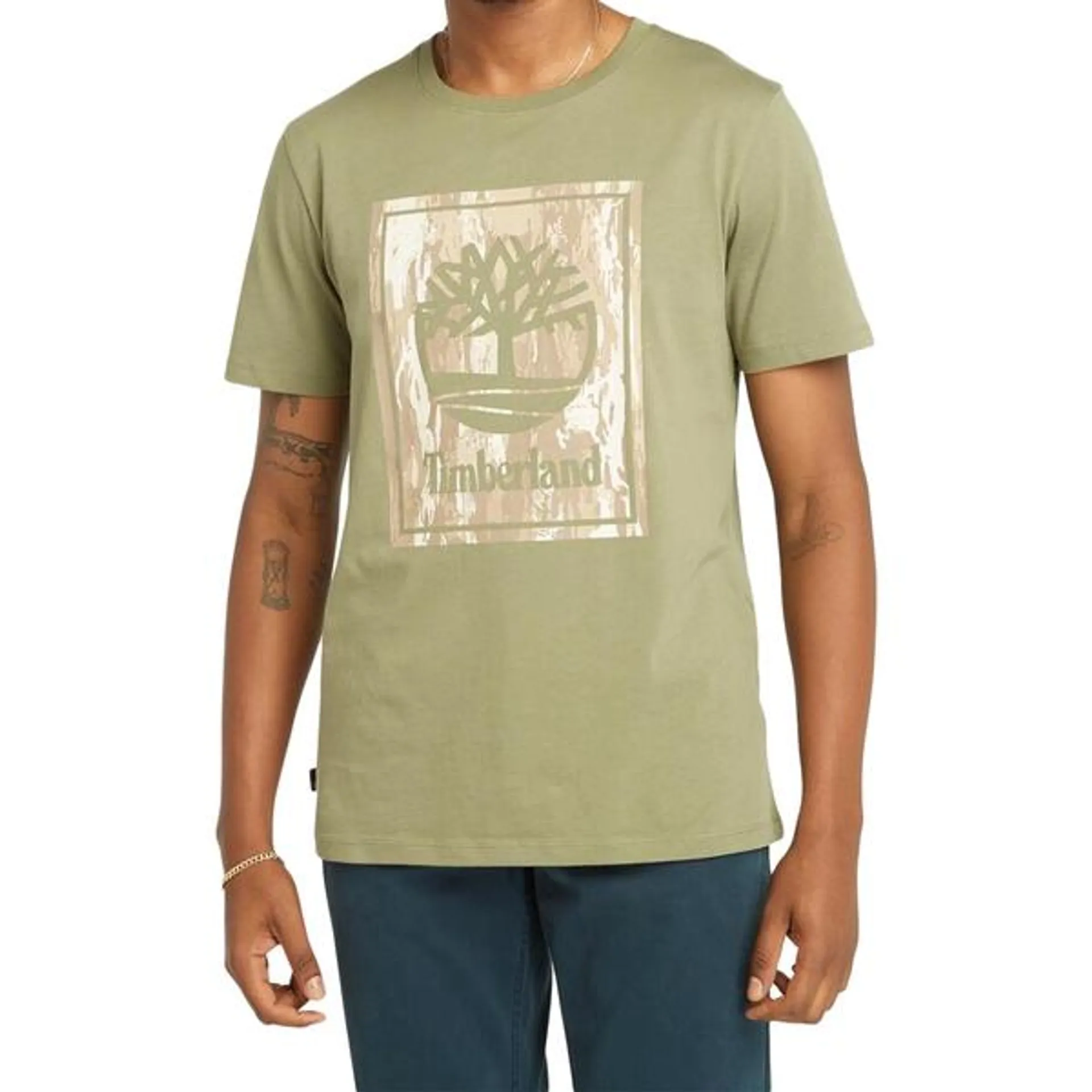 Tee Shirt Timberland Camo Short Sleeve Tee - Vert Camo