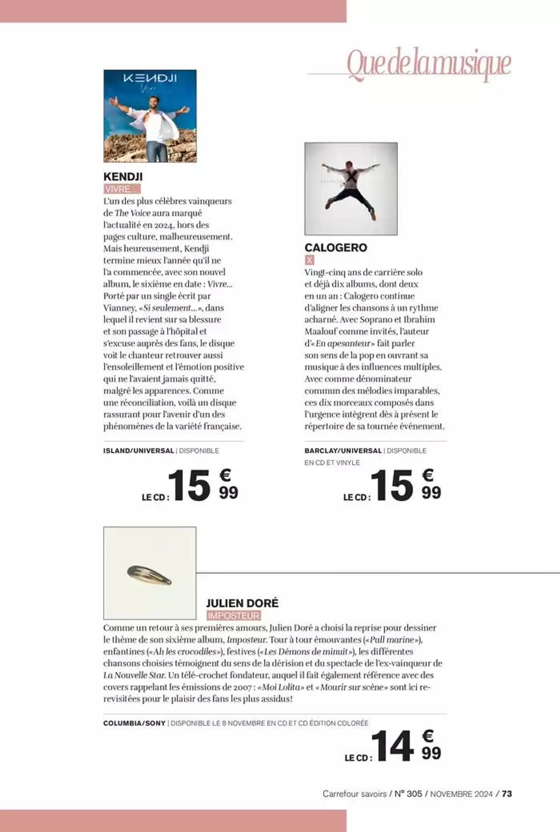 À CHACUN SA CULTURE du 1 novembre au 30 novembre 2024 - Catalogue page 73