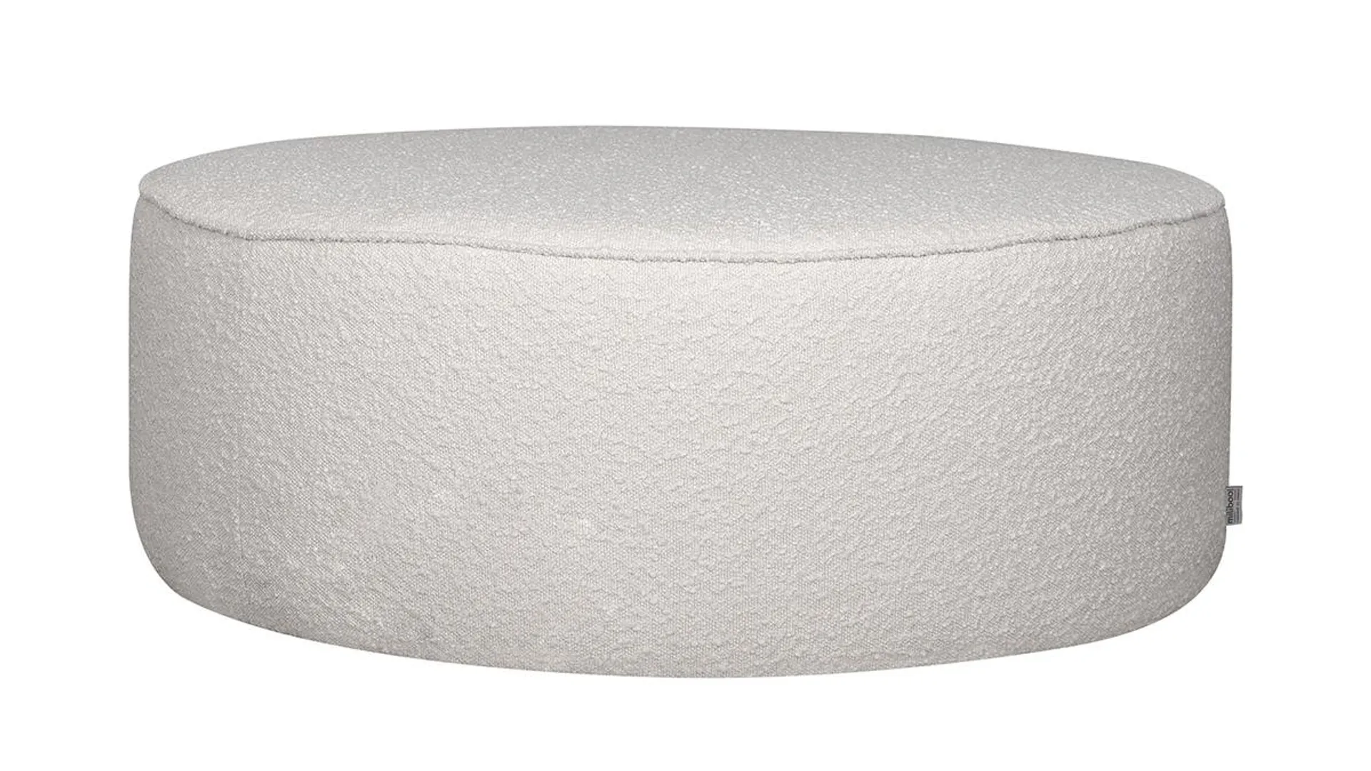 Pouf rond en tissu effet laine bouclée blanc D100 cm SIMON