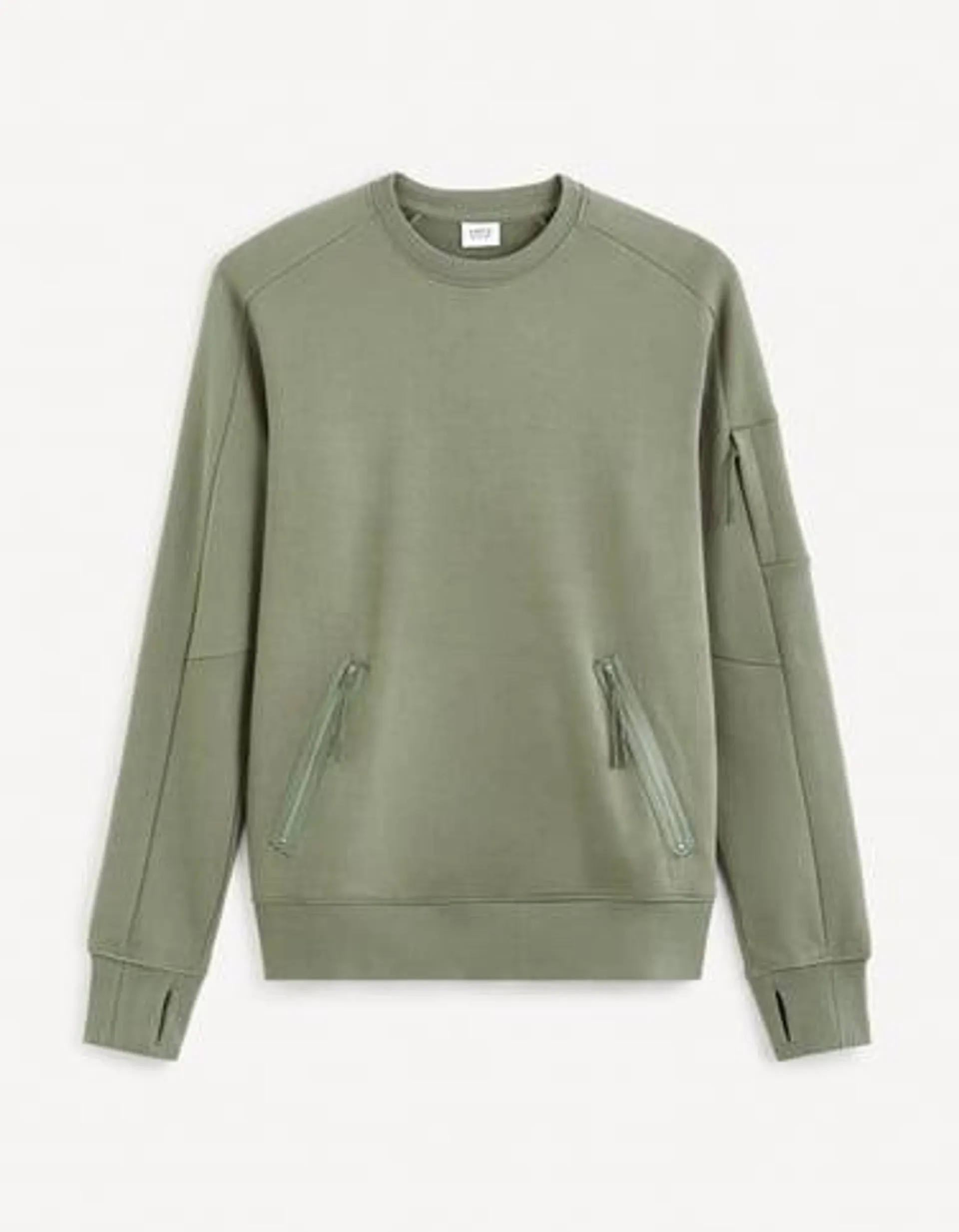 Sweat zippé 100% coton - vert