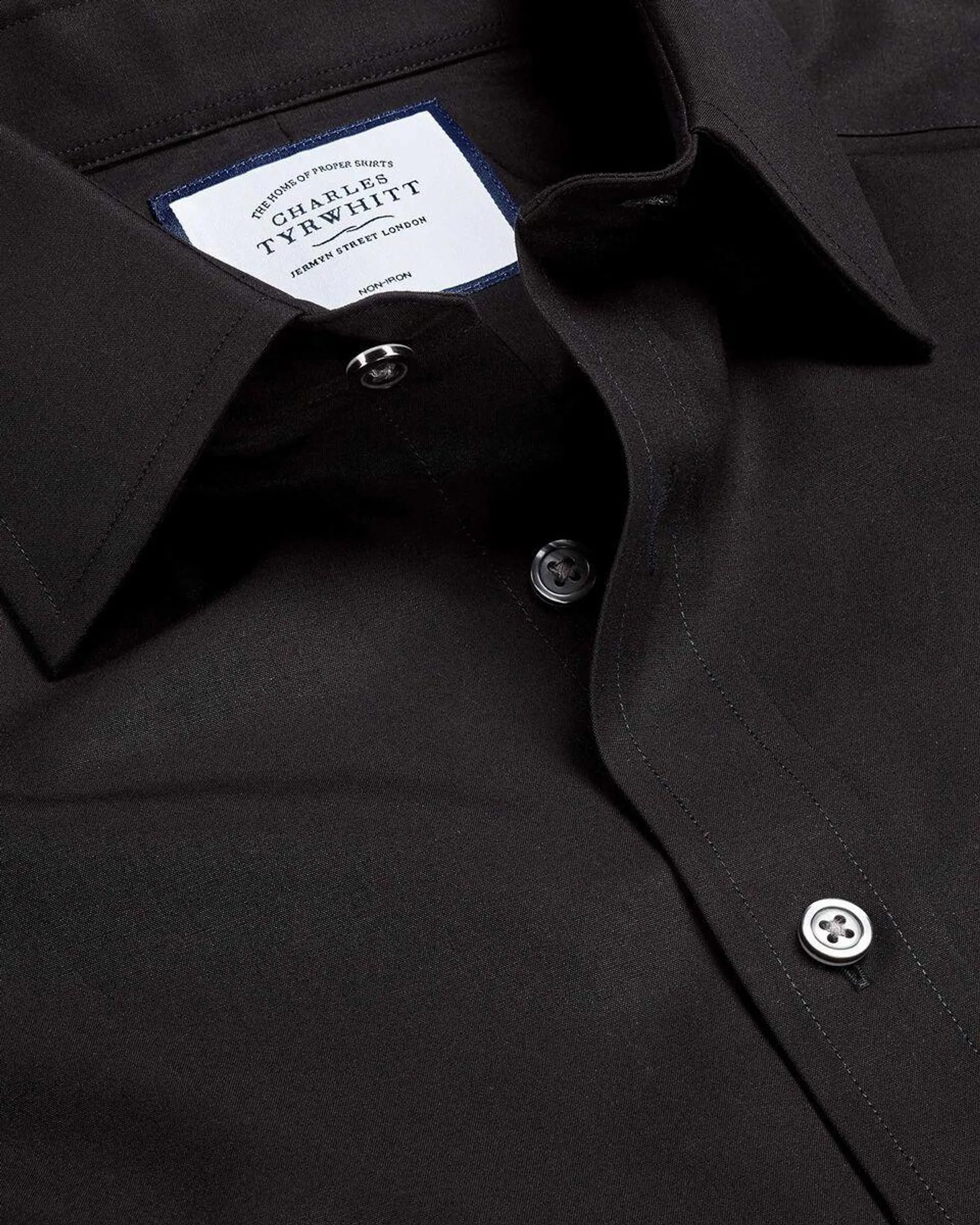 details about product: Non-Iron Poplin Shirt - Black