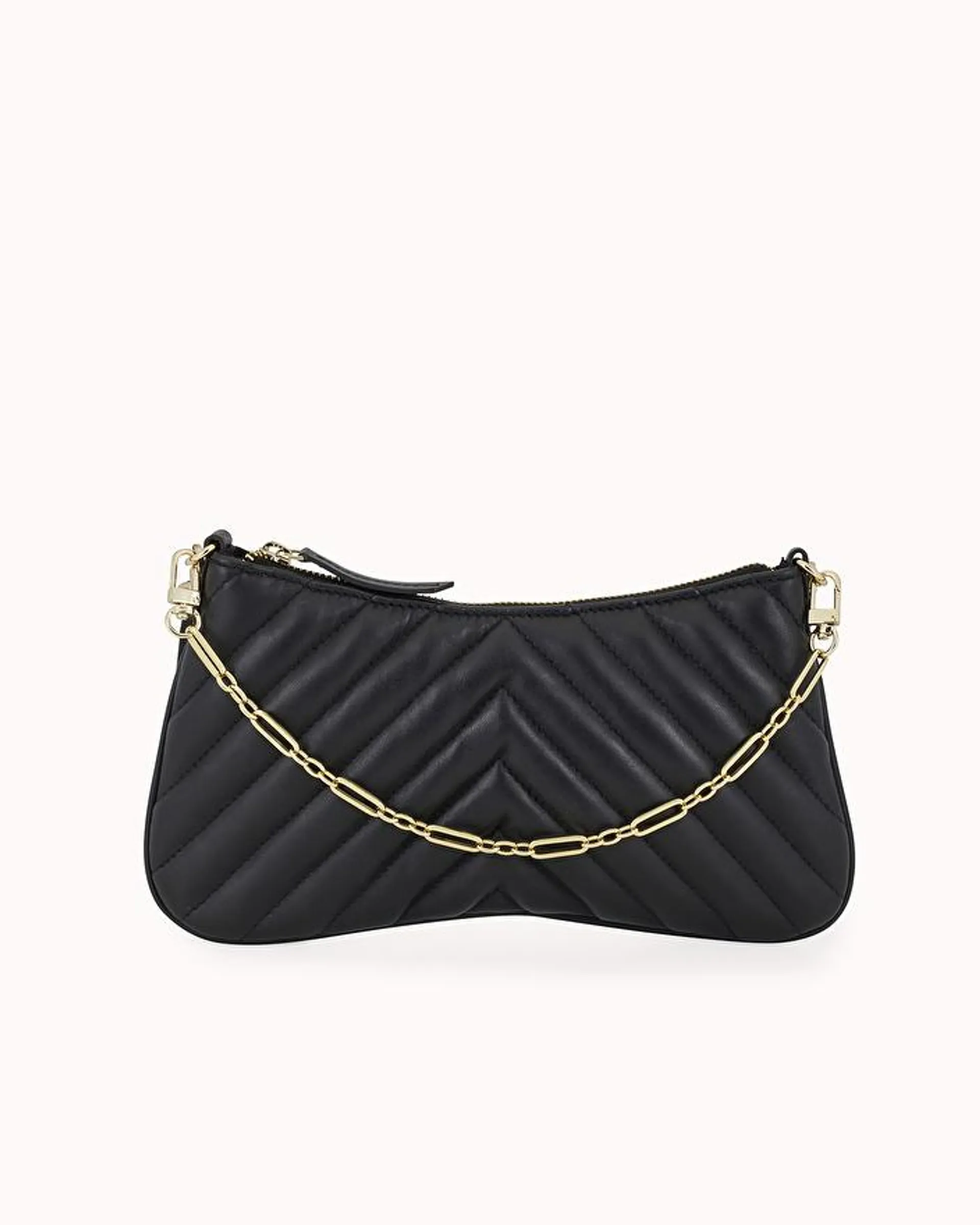 POCHETTE ELVIRE En cuir noir