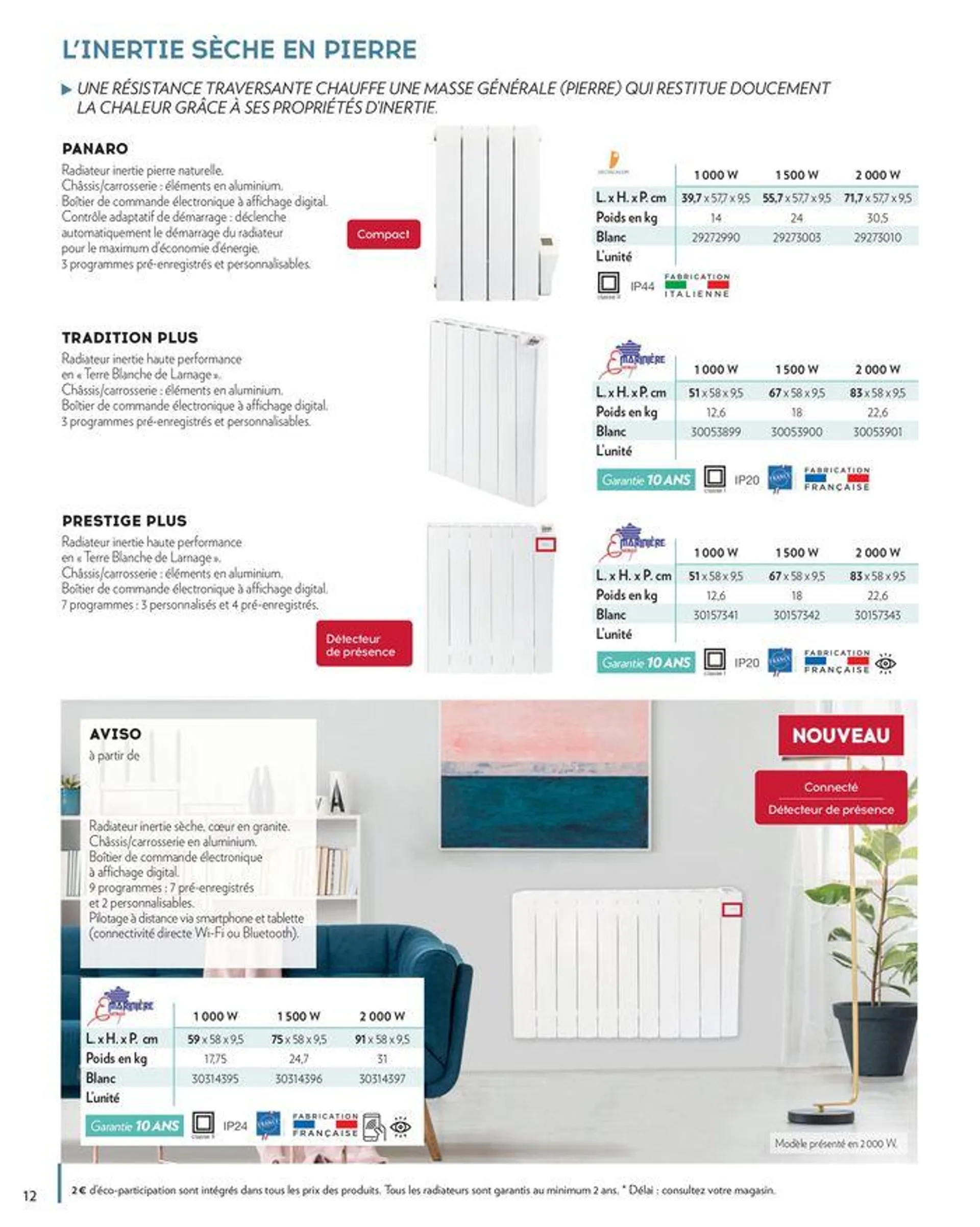 Chauffage du 13 septembre au 31 décembre 2024 - Catalogue page 12