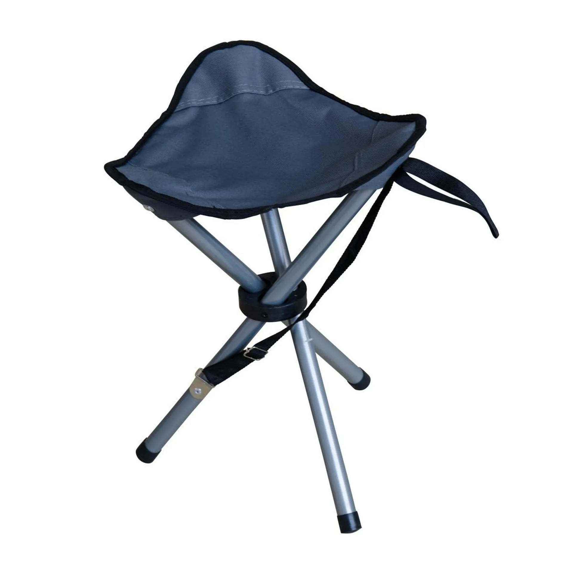 Tabouret pliant 3 pieds - 31 x 31 x H 38 cm - Gris