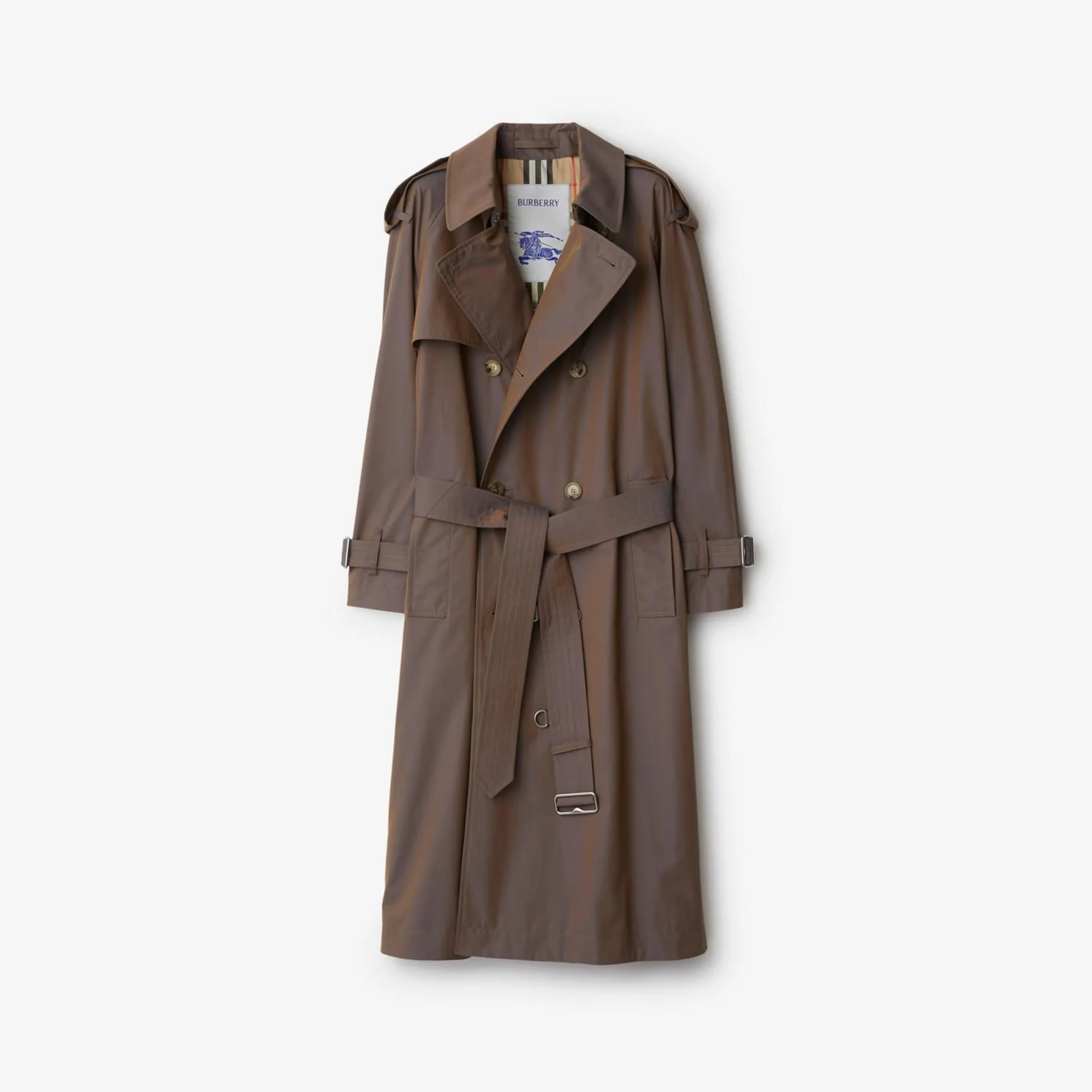 Trench long en gabardine