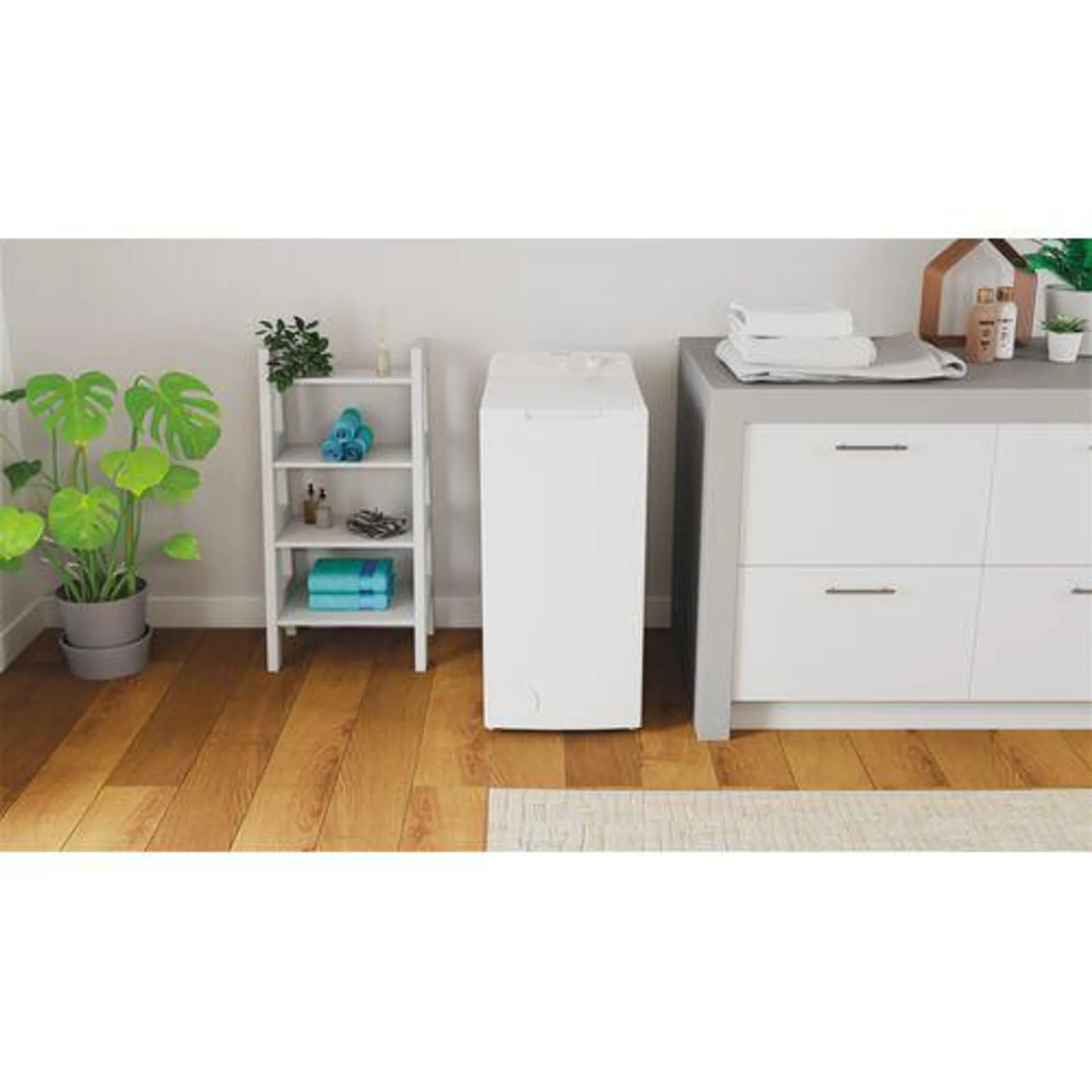 INDESIT Lave linge top BTWL6240FR/N 6kg Blanc