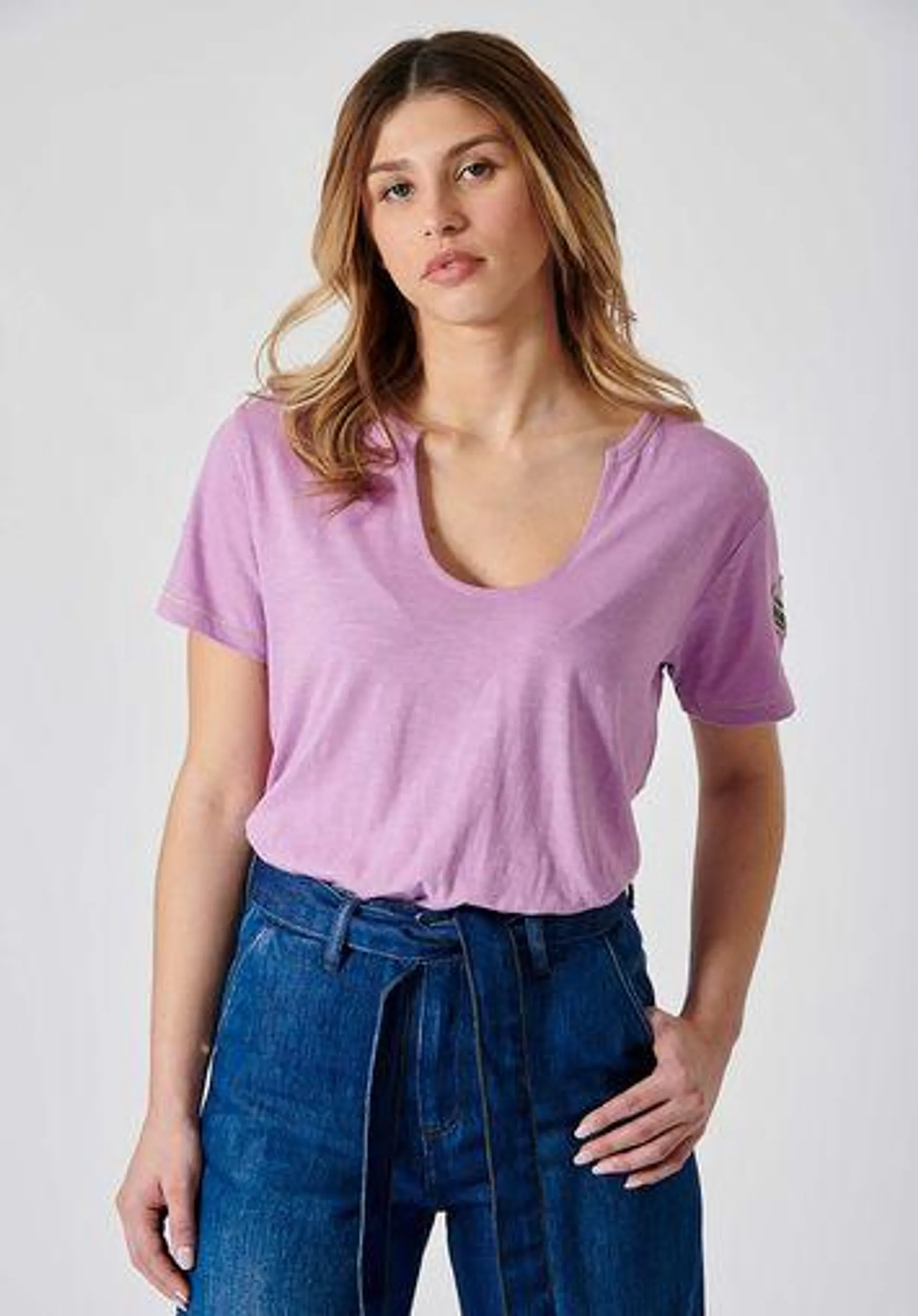 T-shirt violet Femme 100% coton