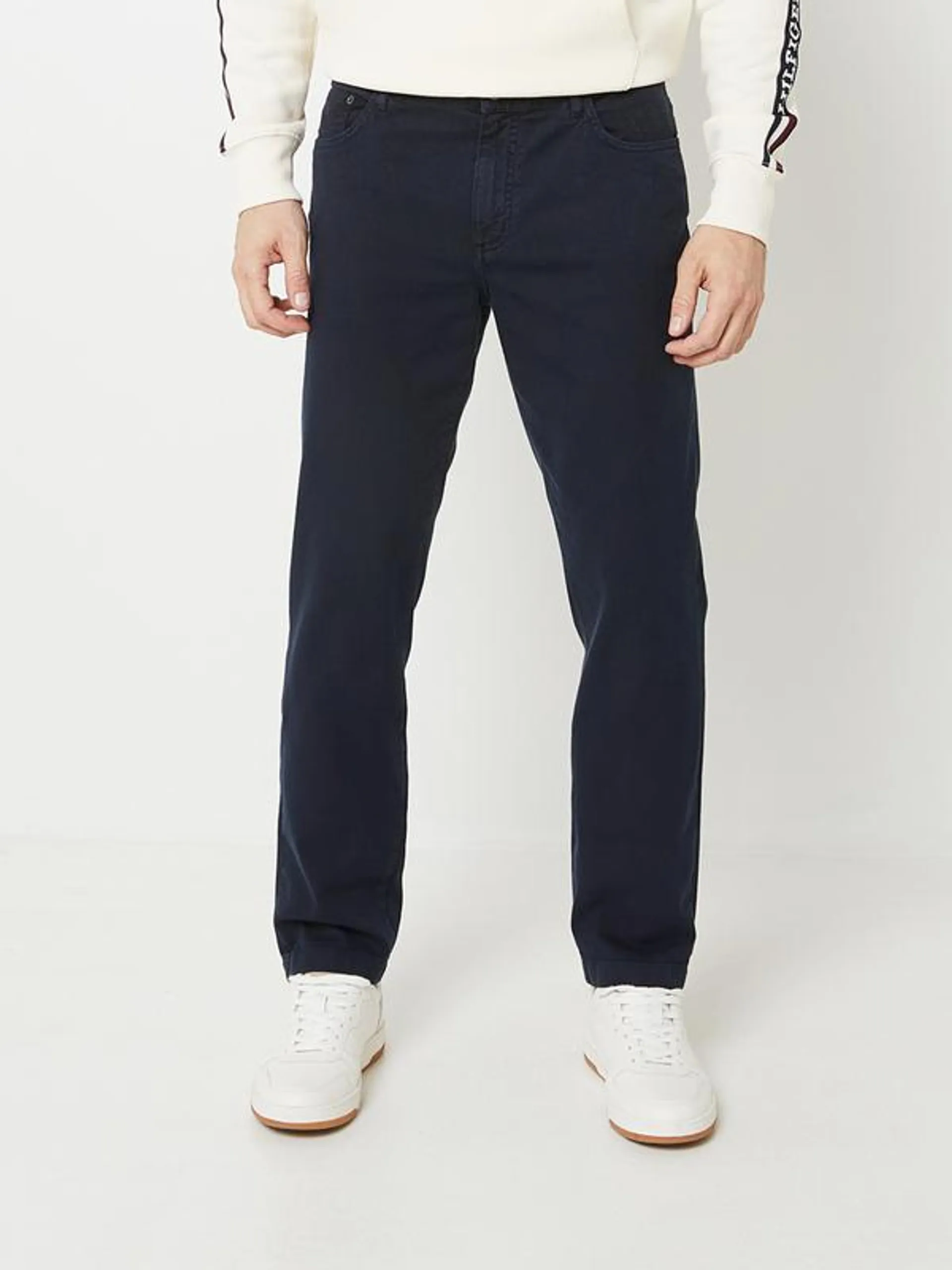 Pantalon 5 Poches Denton Coupe Tapered Coton Stretch - Bleu foncé