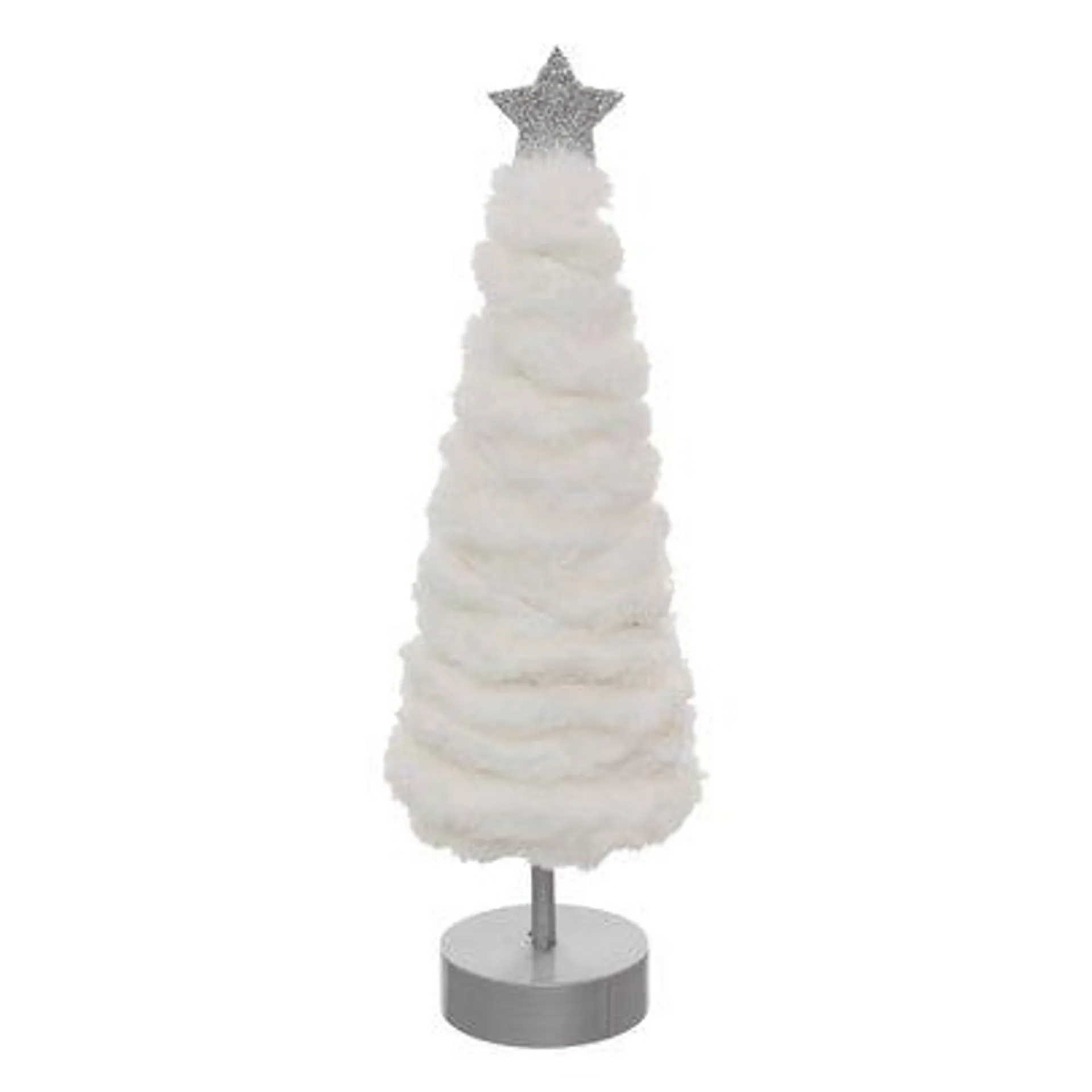 Sapin de Noël lumineux en fourrure blanche 20 LED