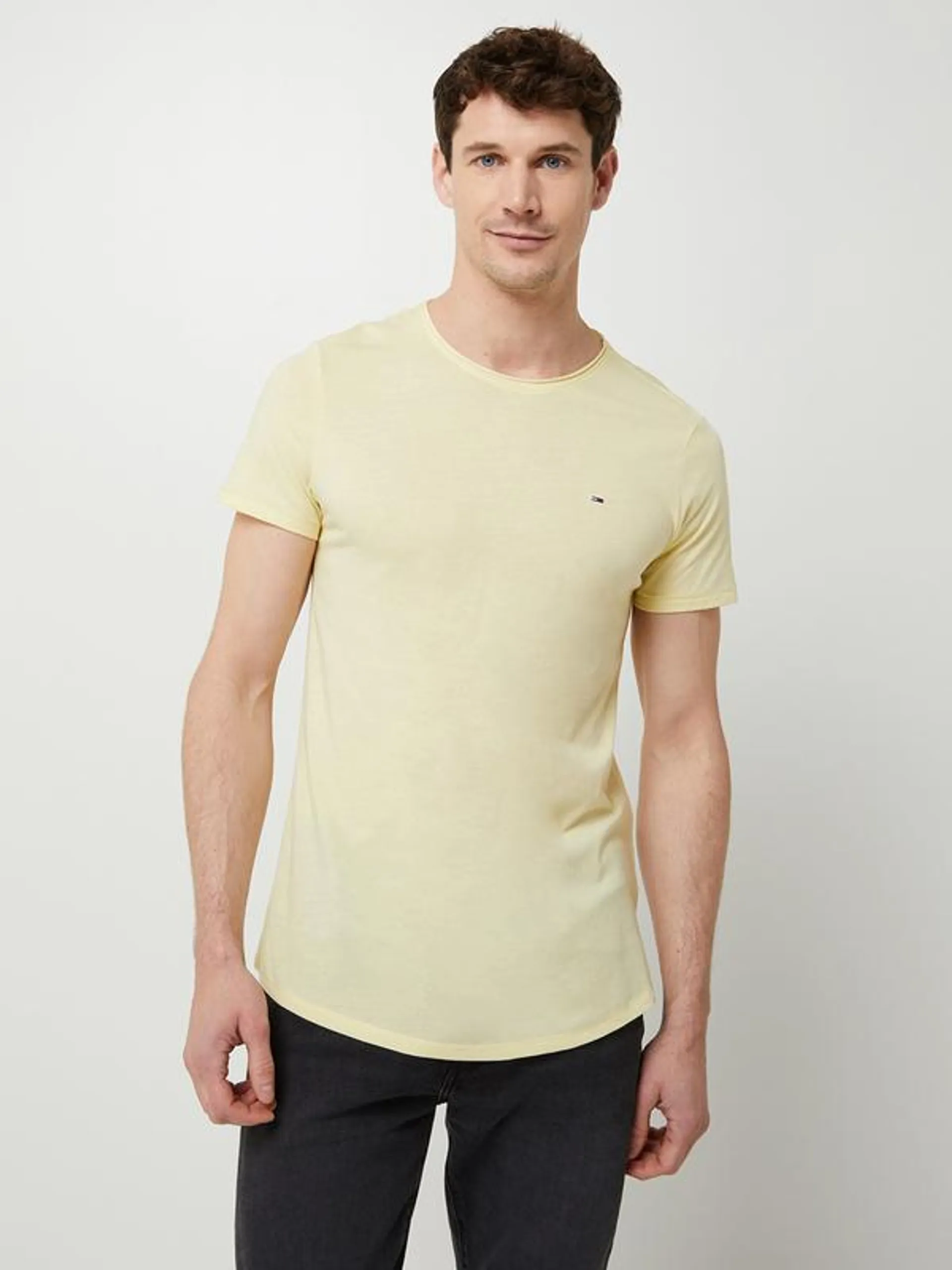 Tee-shirt En Polycoton Mini Logo Brodé - Jaune