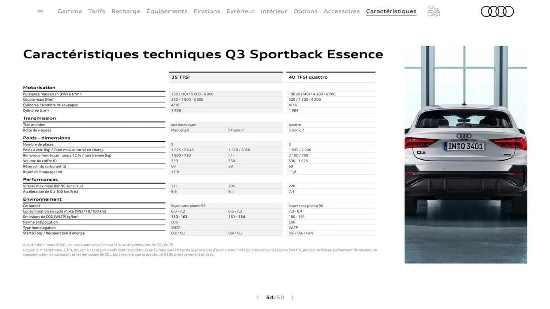 Audi Q3 Sportback du 20 août au 31 décembre 2024 - Catalogue page 54