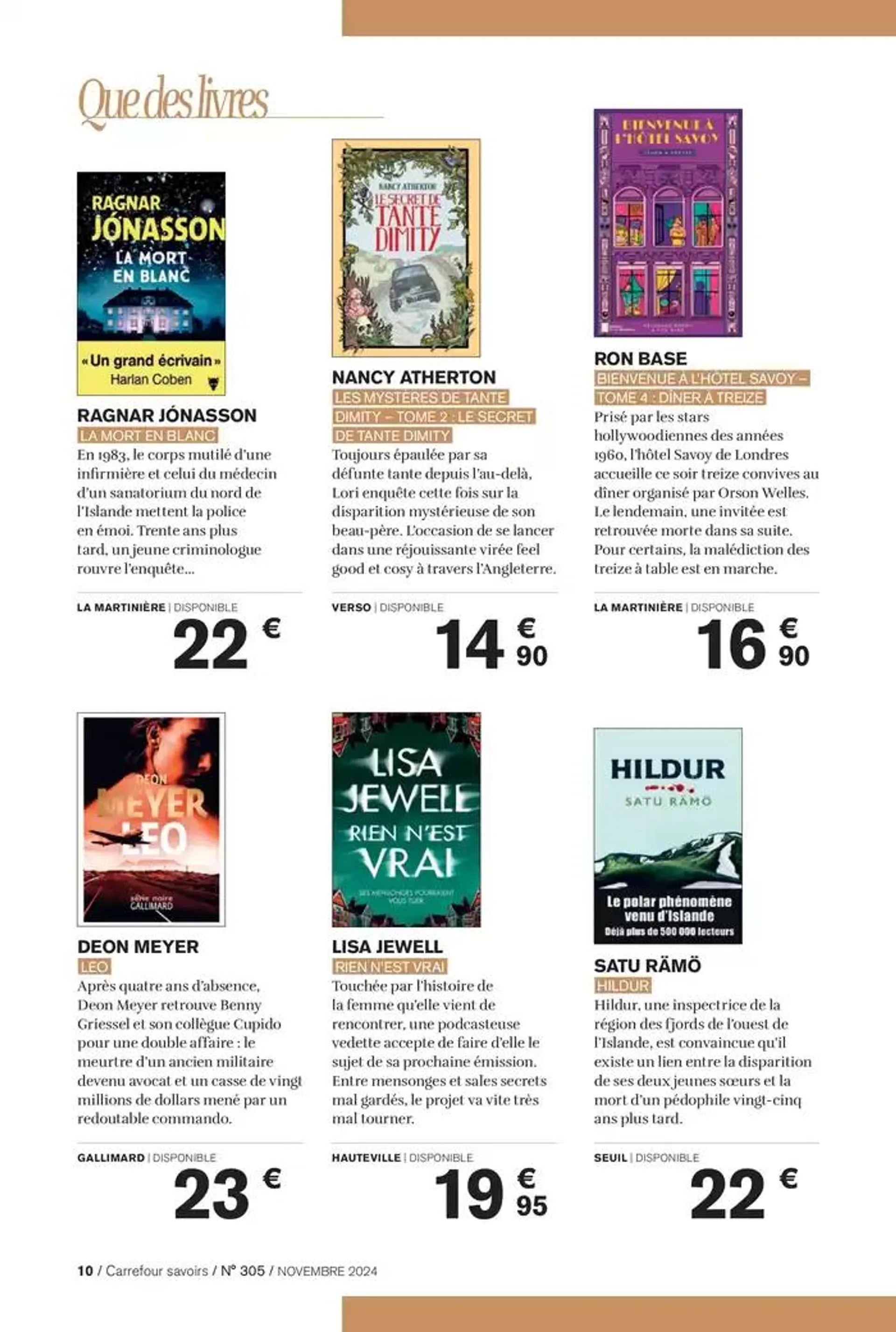 À CHACUN SA CULTURE du 1 novembre au 30 novembre 2024 - Catalogue page 10