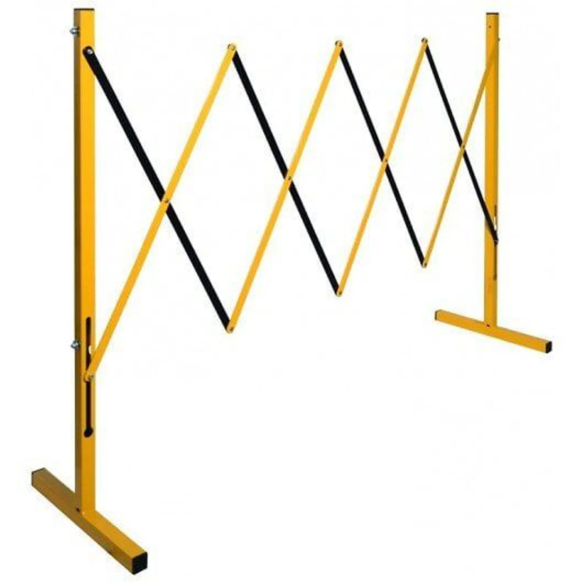 Barrière extensible de chantier jaune et noire