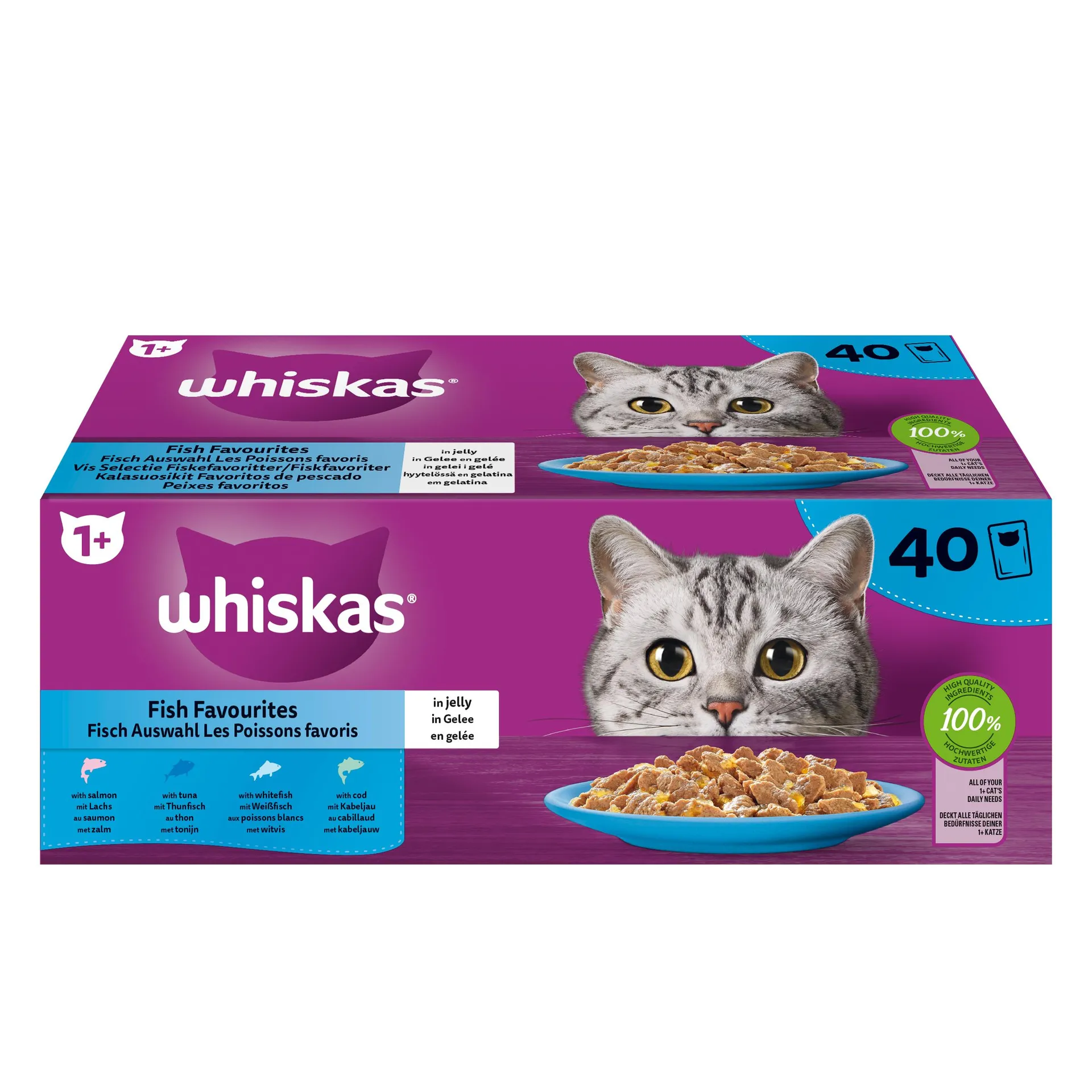 40x85g whiskas poisson 1+