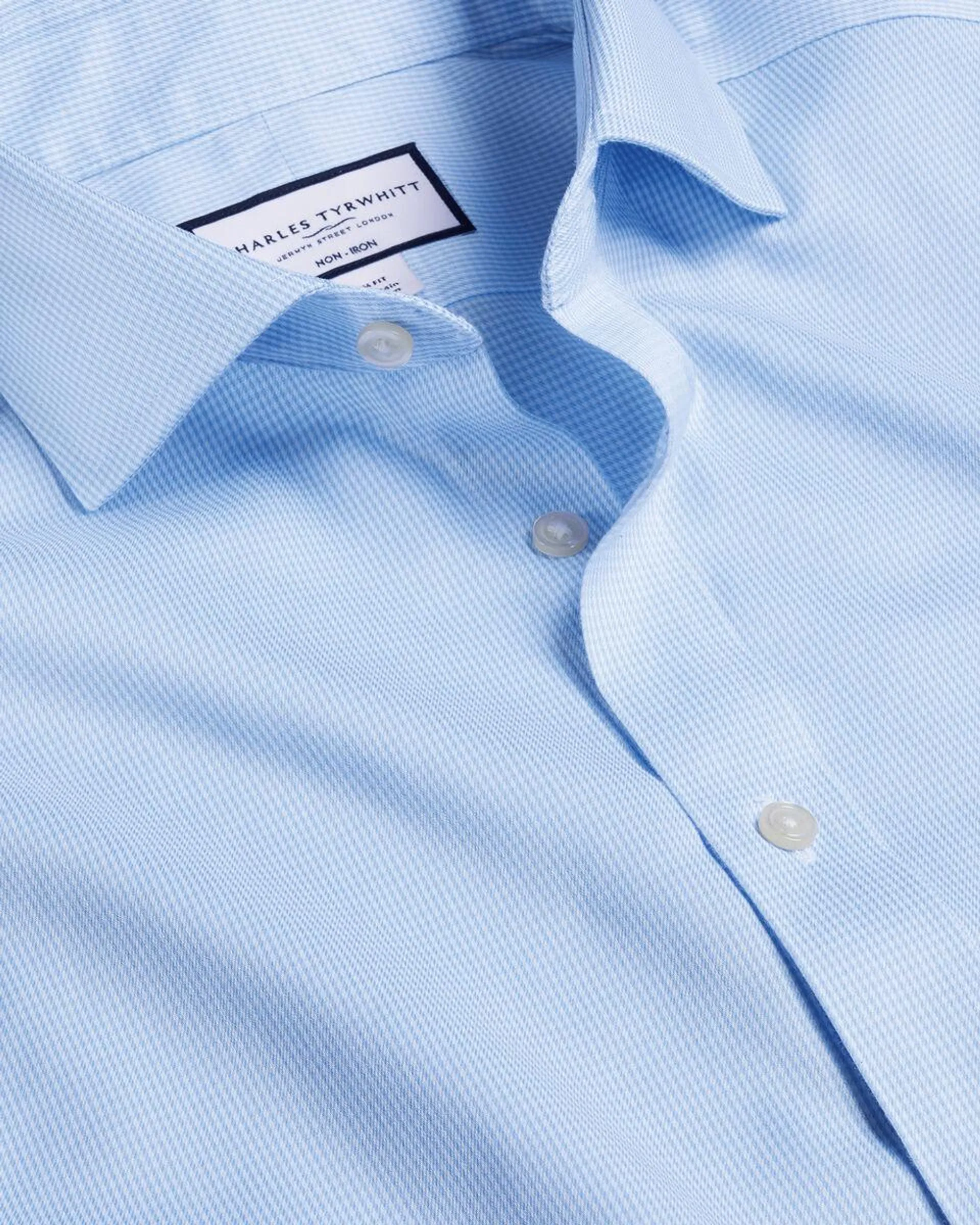 details about product: Cutaway Collar Non-Iron Puppytooth Shirt - Sky Blue