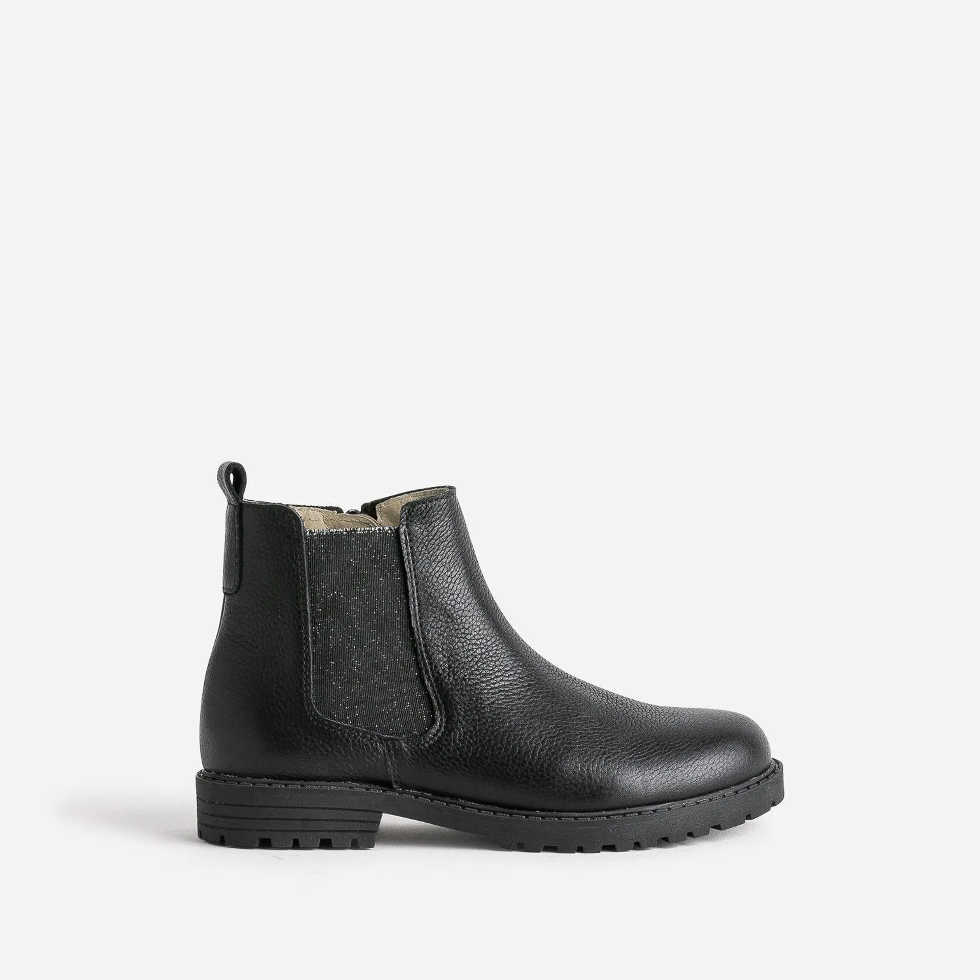 Chelsea boots BUGGY noir en cuir semelle crantée