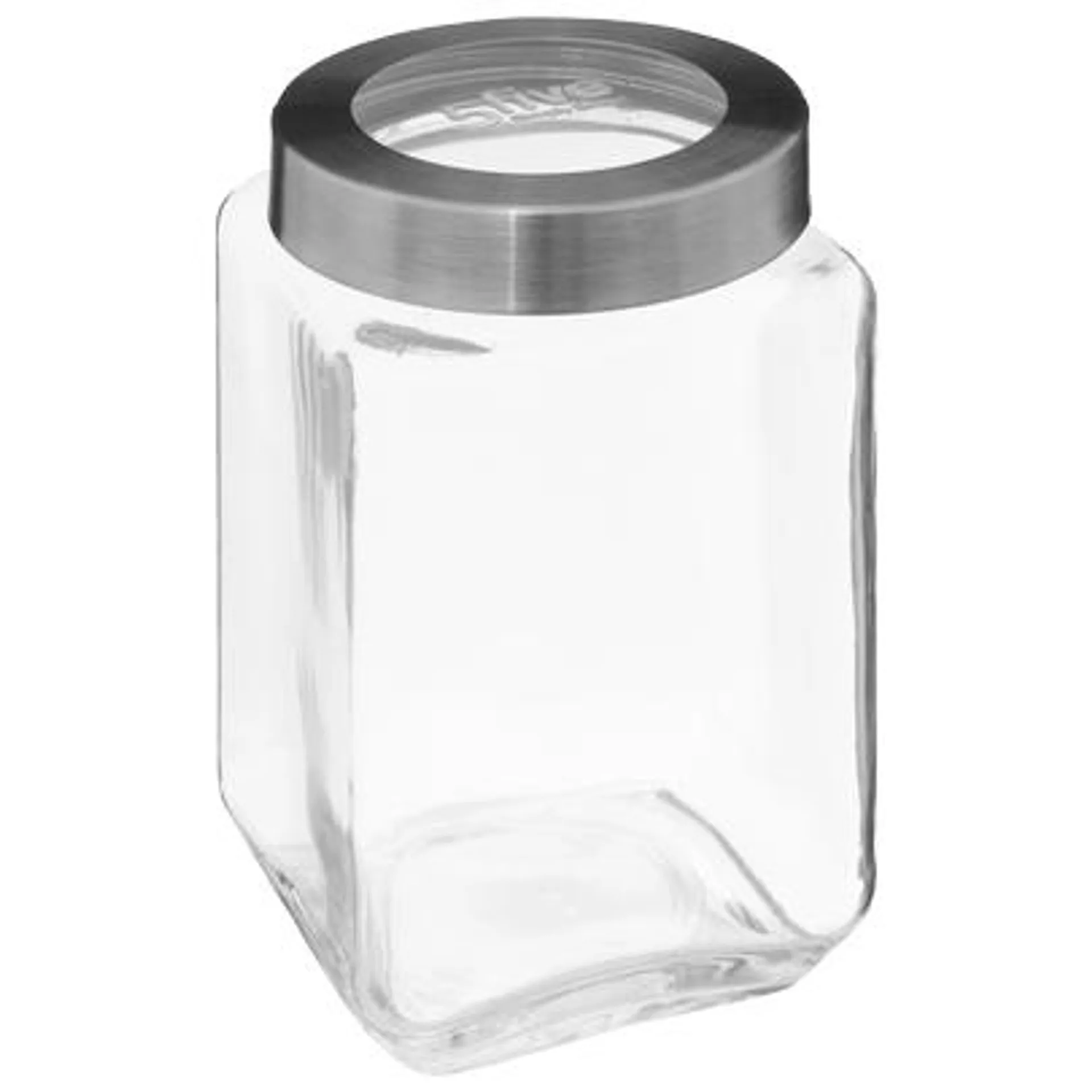 Bocal en verre couvercle Inox transparent 1.6L