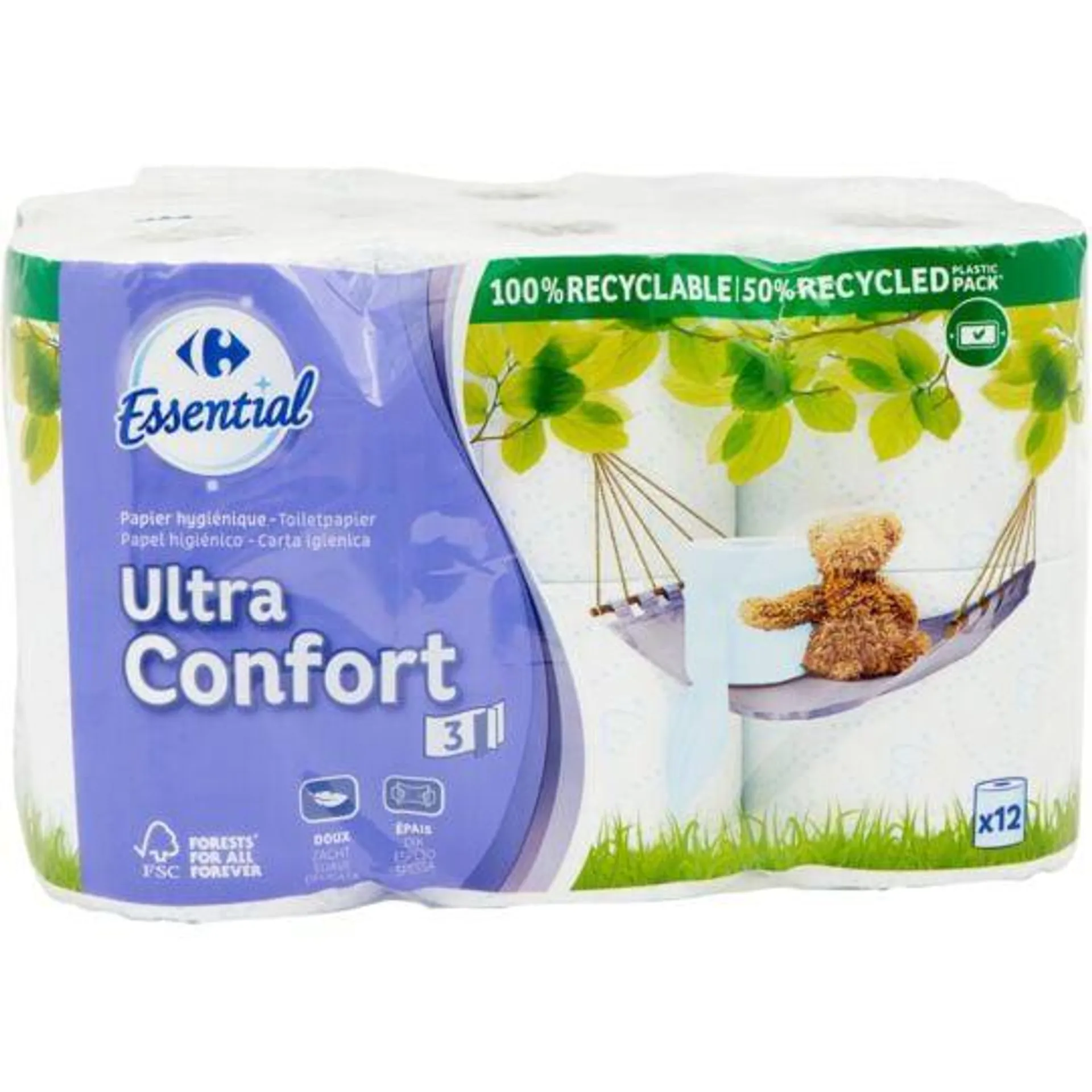 Papier toilette Ultra Confort CARREFOUR ESSENTIAL