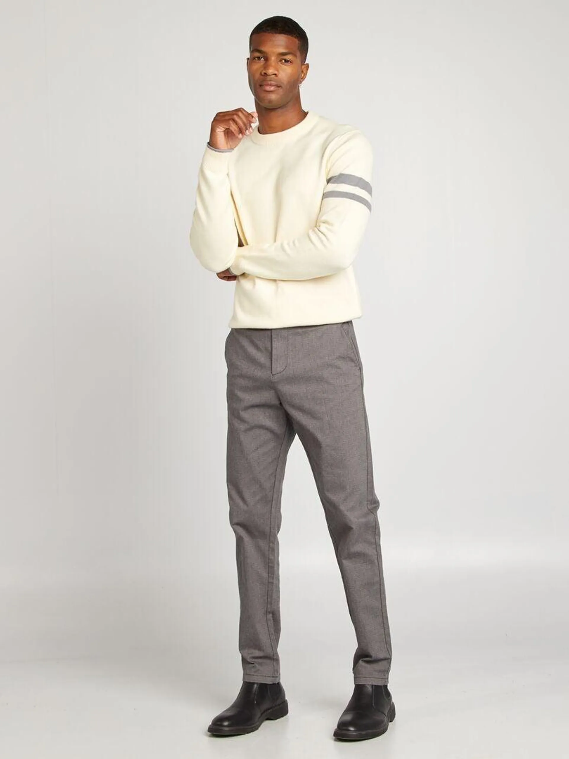 Pantalon slim chino - Gris