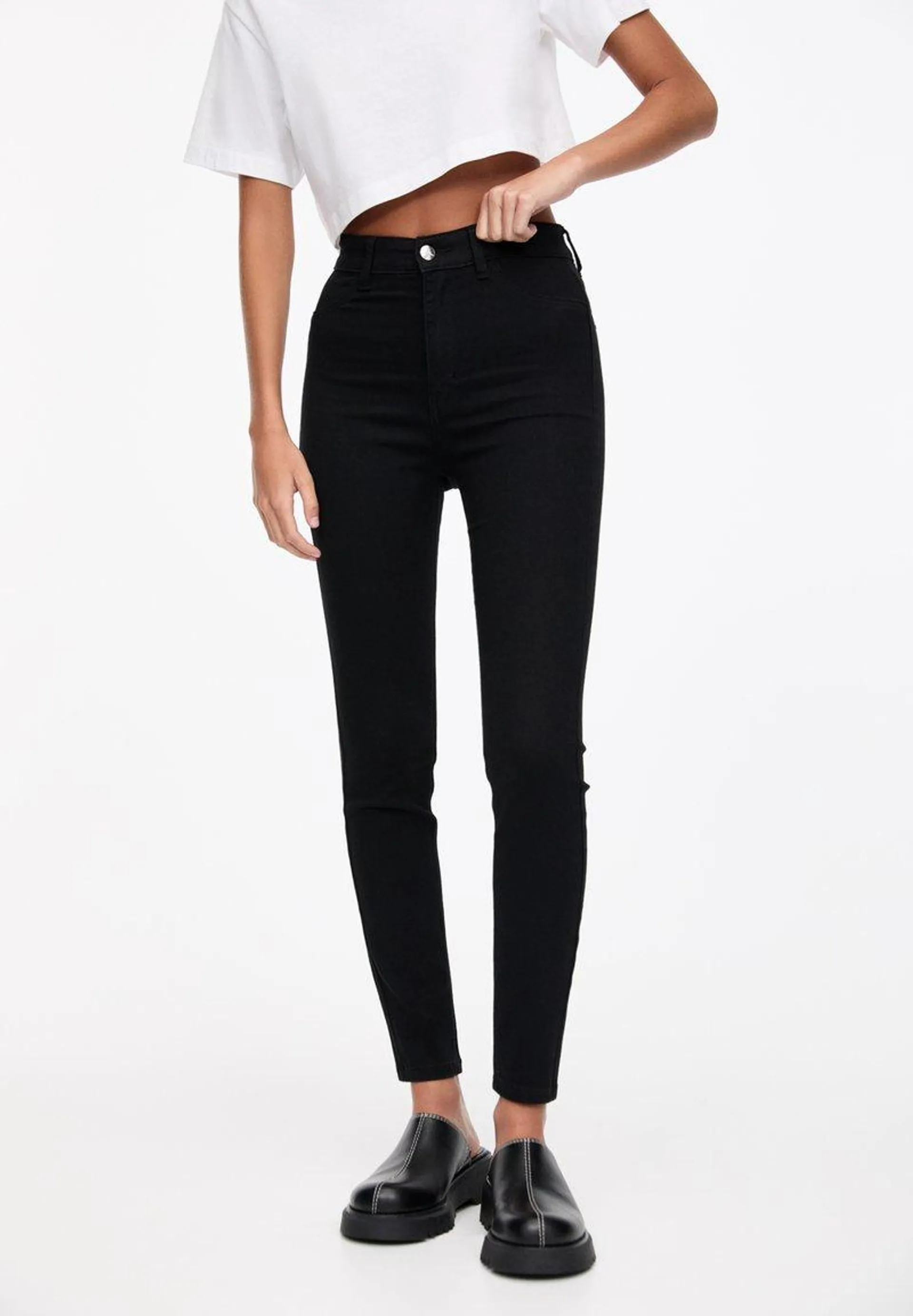 HIGH WAIST - Jeans Skinny - black