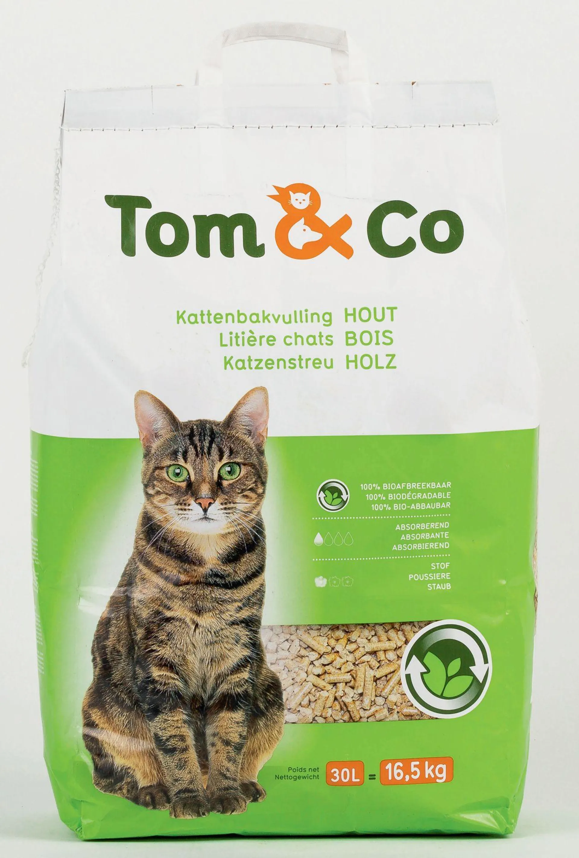 Litière pour chat tom&co bois 30l