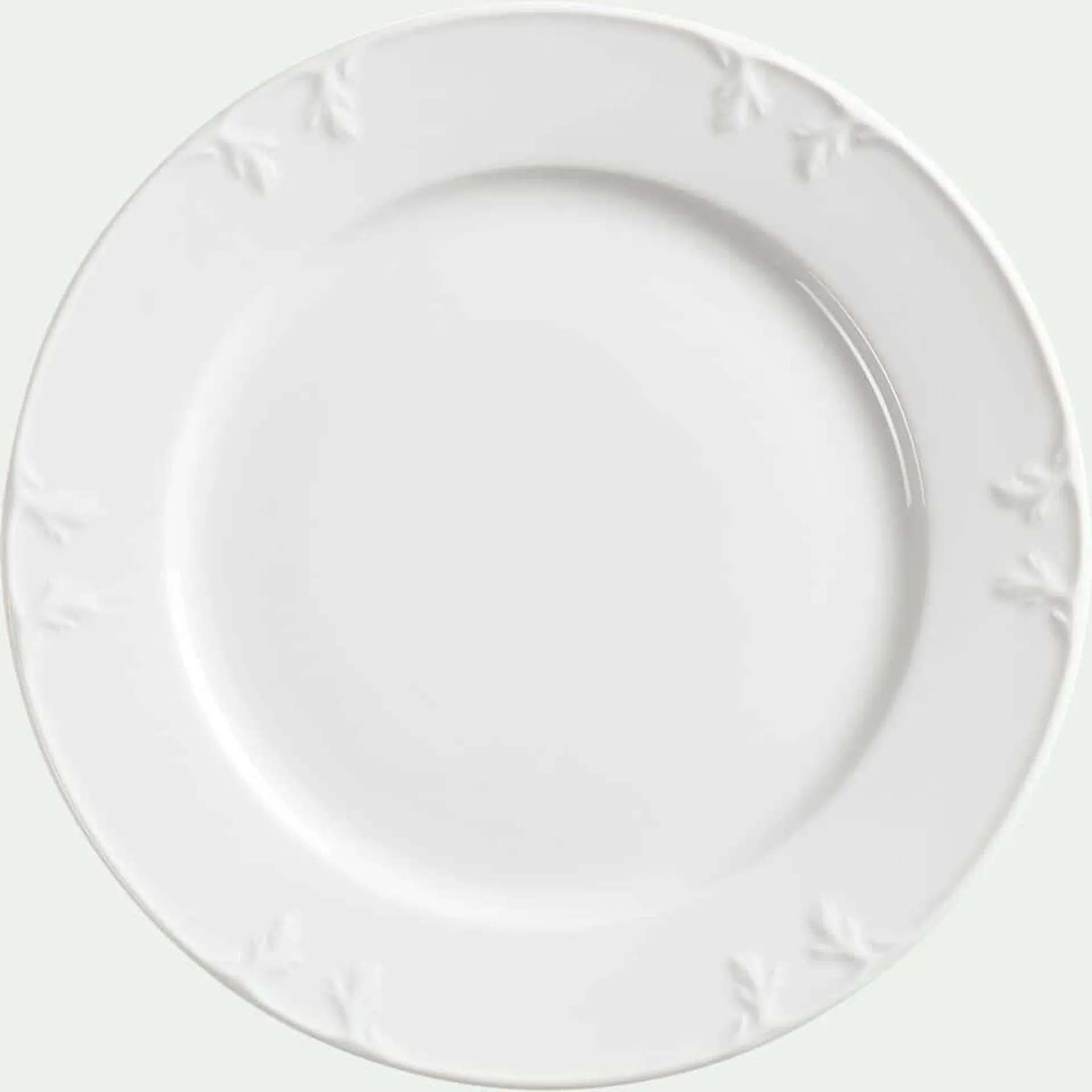 ACANTHE Assiette plate en porcelaine D28cm - blanc