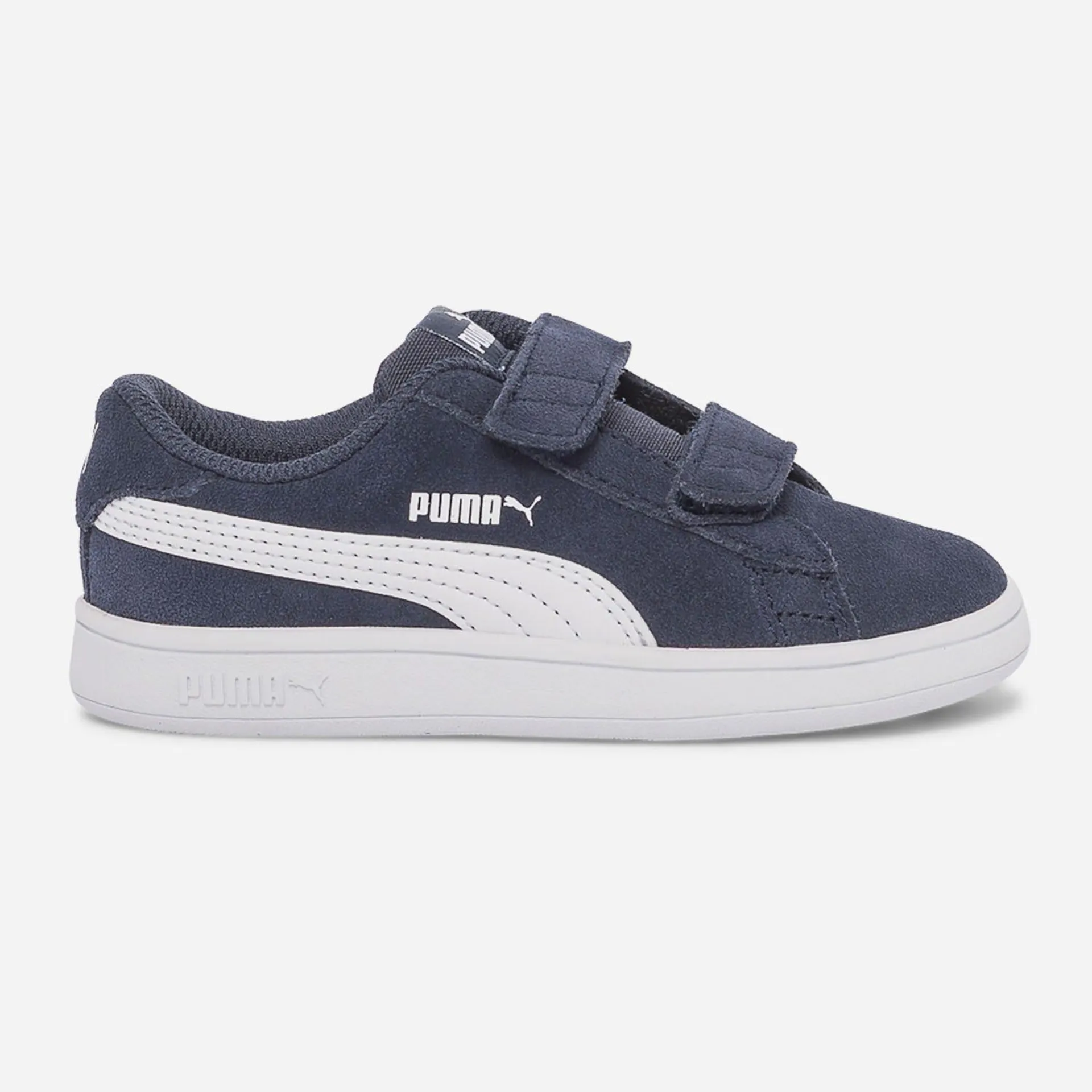 Tennis PUMA marine en cuir velours à scratchs