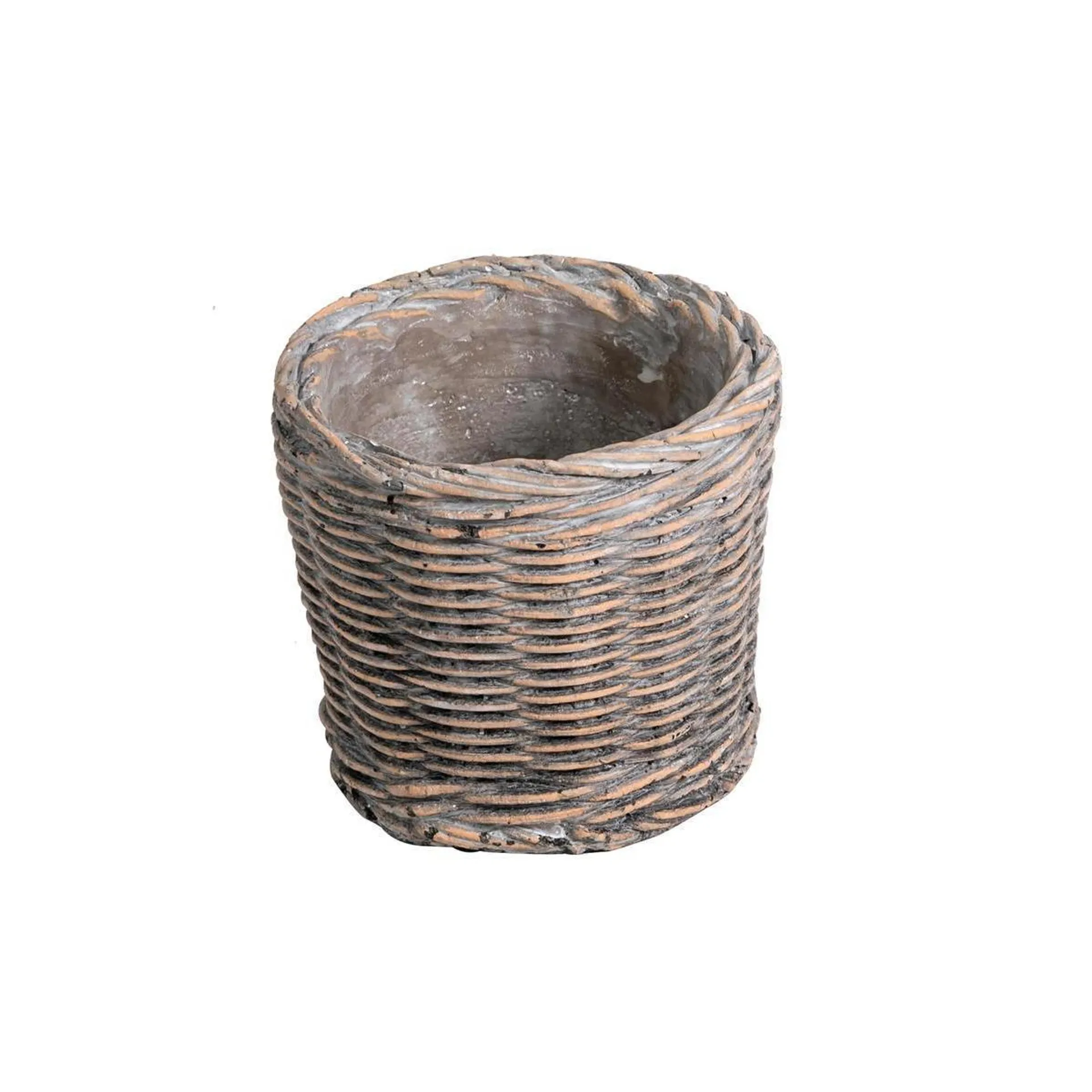 Pot effet tressé - ø 11 x H 10 cm - Différents modèles - Marron