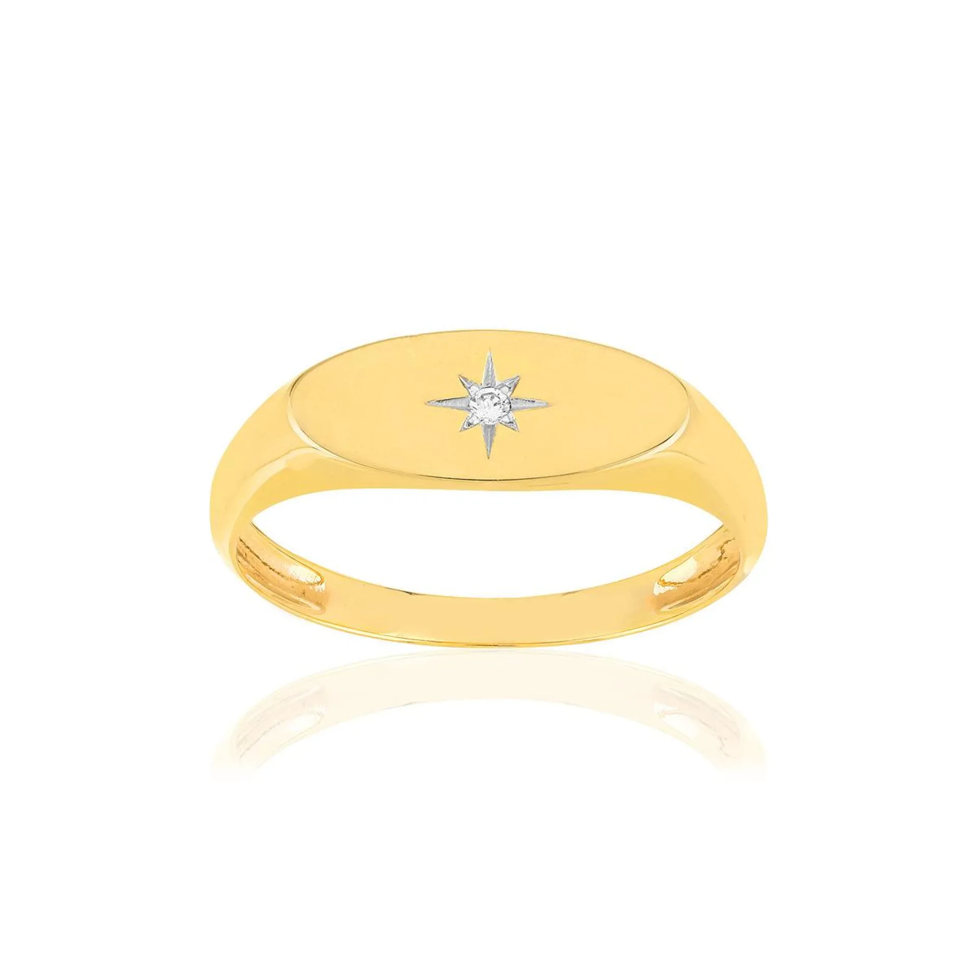 Bague or jaune 375 diamant