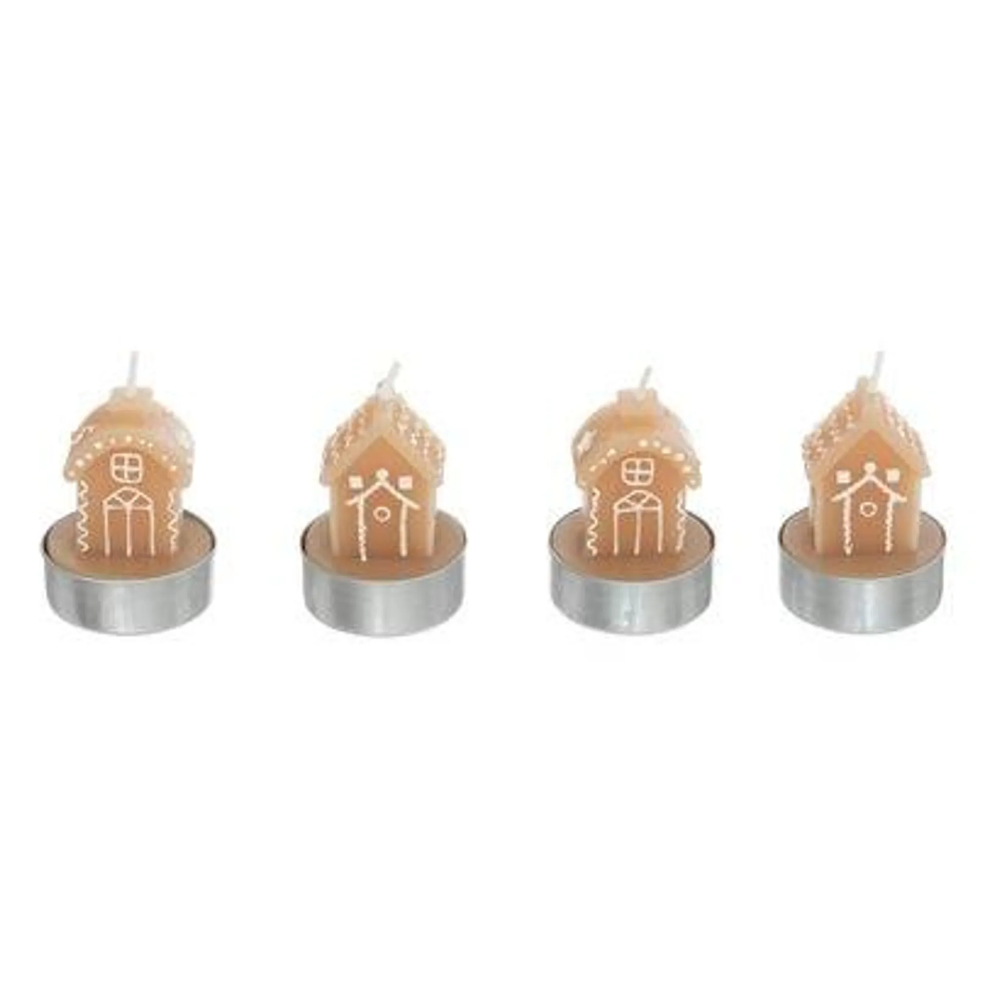 Bougie de Noel forme maison x4