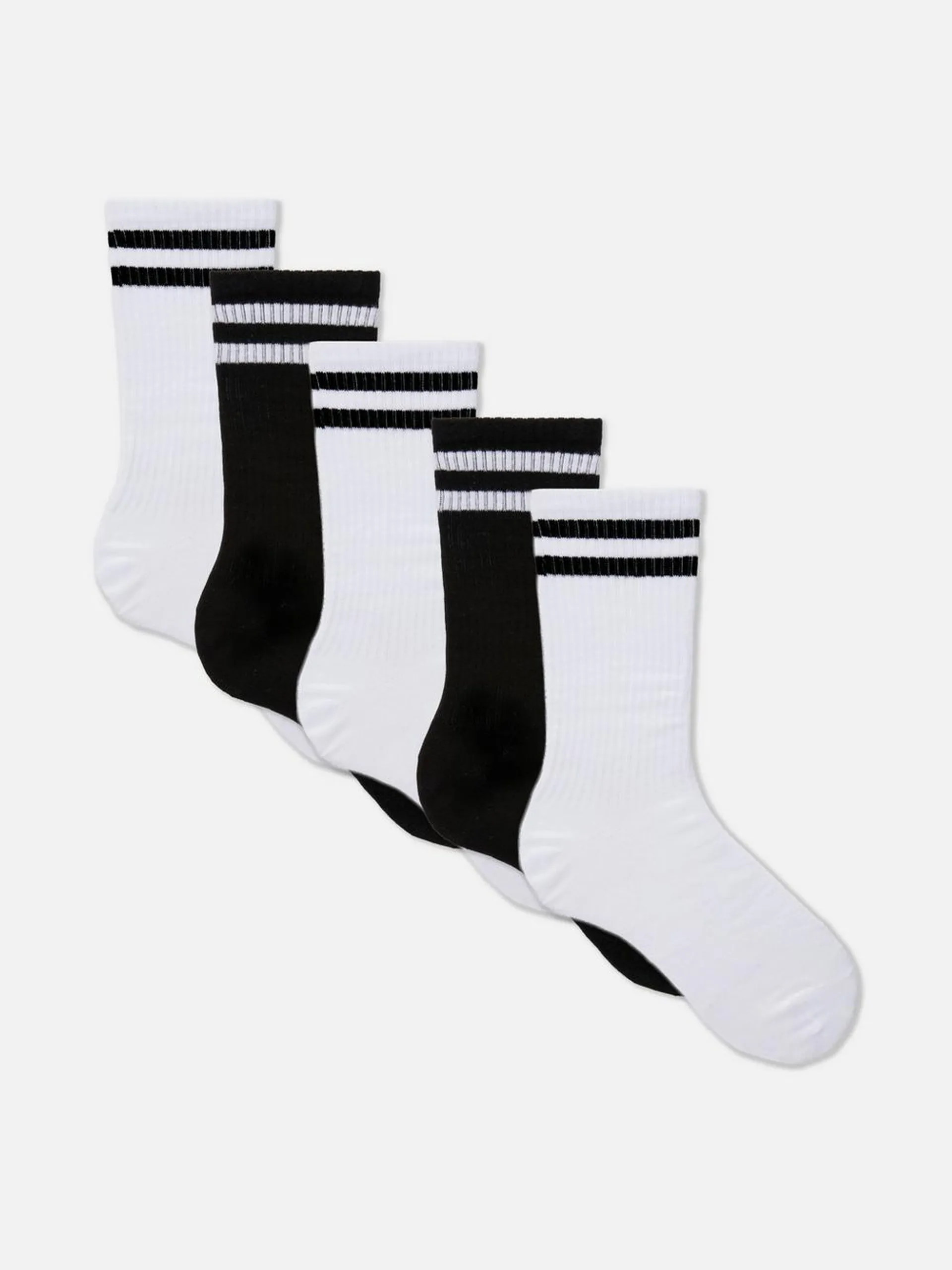 Lot de 5 paires de chaussettes de sport à rayures